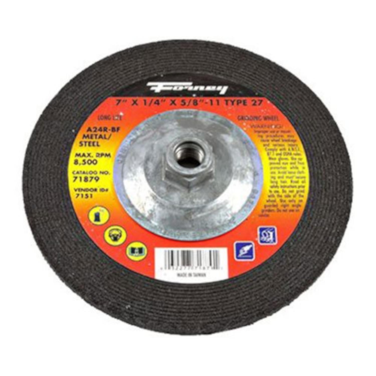 Forney 7 in. D X 5/8 in. in. Metal Grinding Wheel