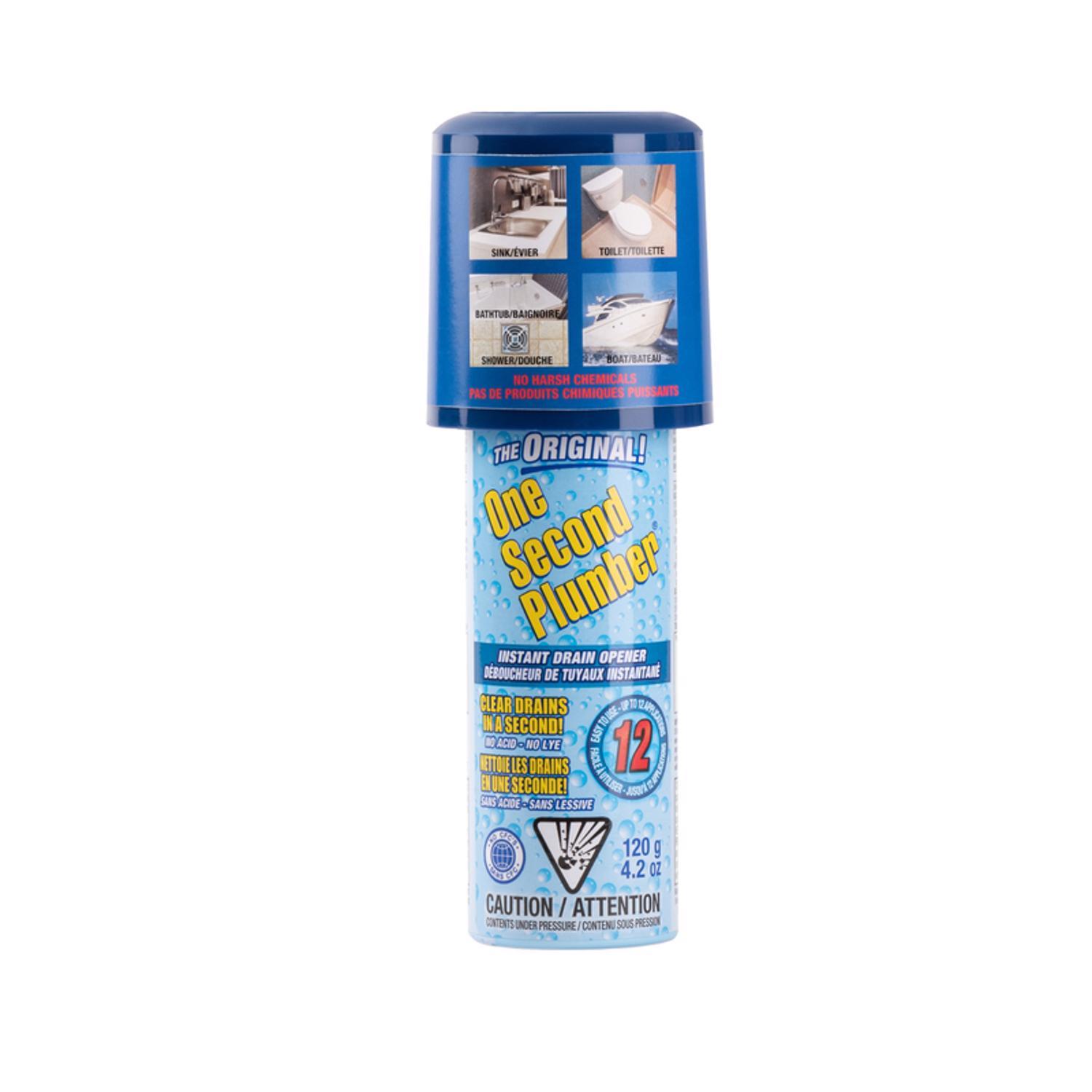 One Second Plumber Compressed Gas Drain Opener Kit 5.3 oz