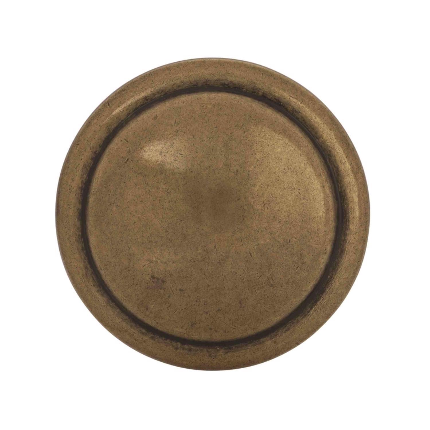 Amerock Allison Round Cabinet Knob 1-3/8 in. D 1 in. Antique Brass 1 pk