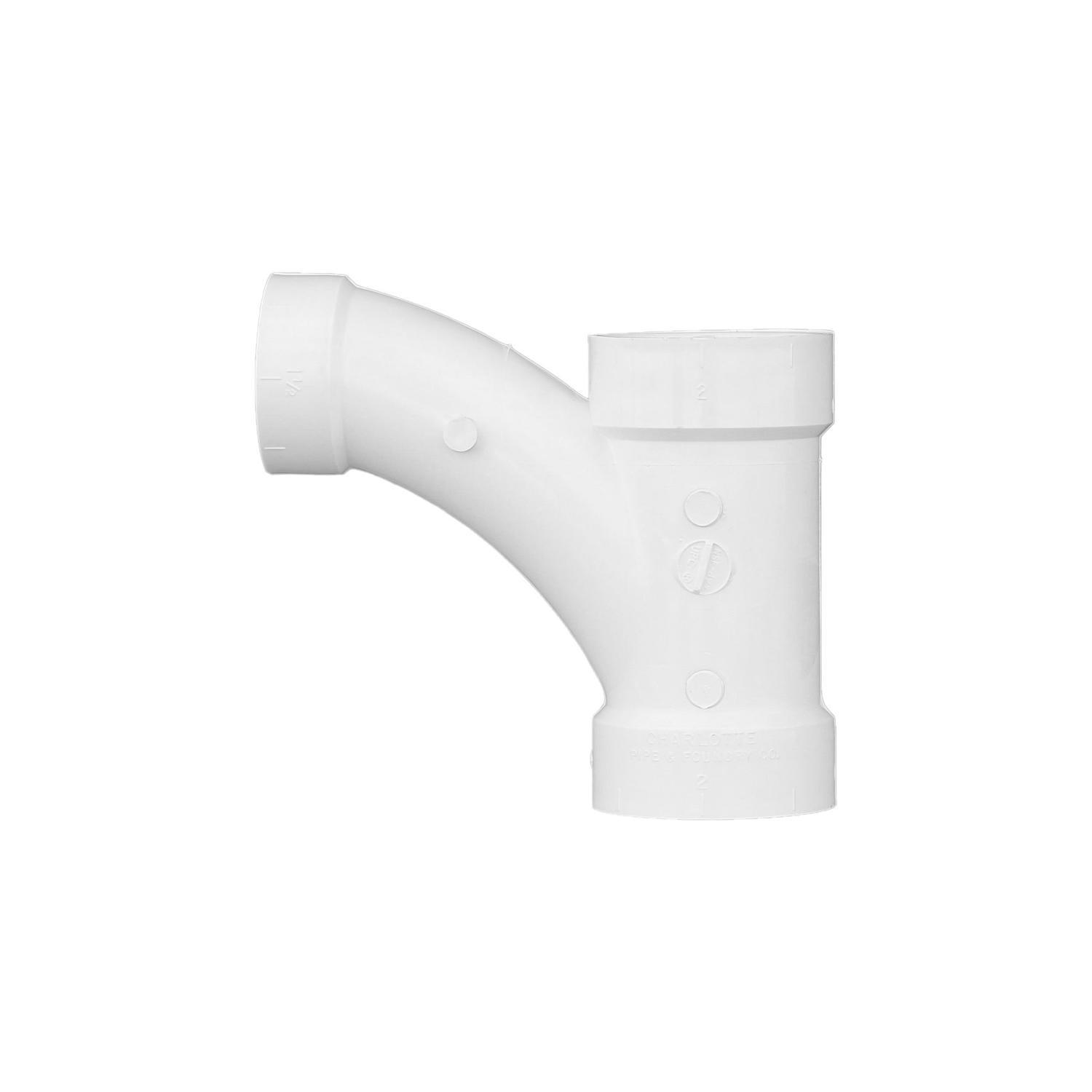 Charlotte Pipe Schedule 40 2 in. Hub X 2 in. D Hub PVC Long Turn Wye 1 pk