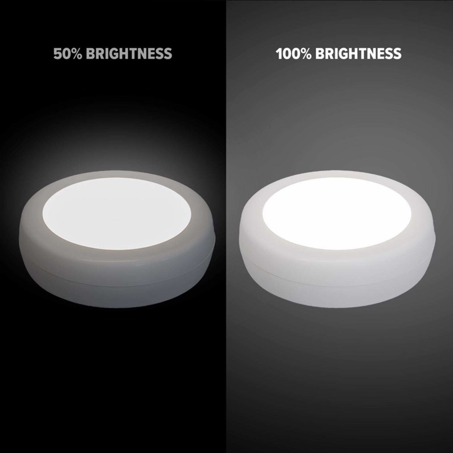 Amertac White Battery Powered LED Puck Light 1 pk