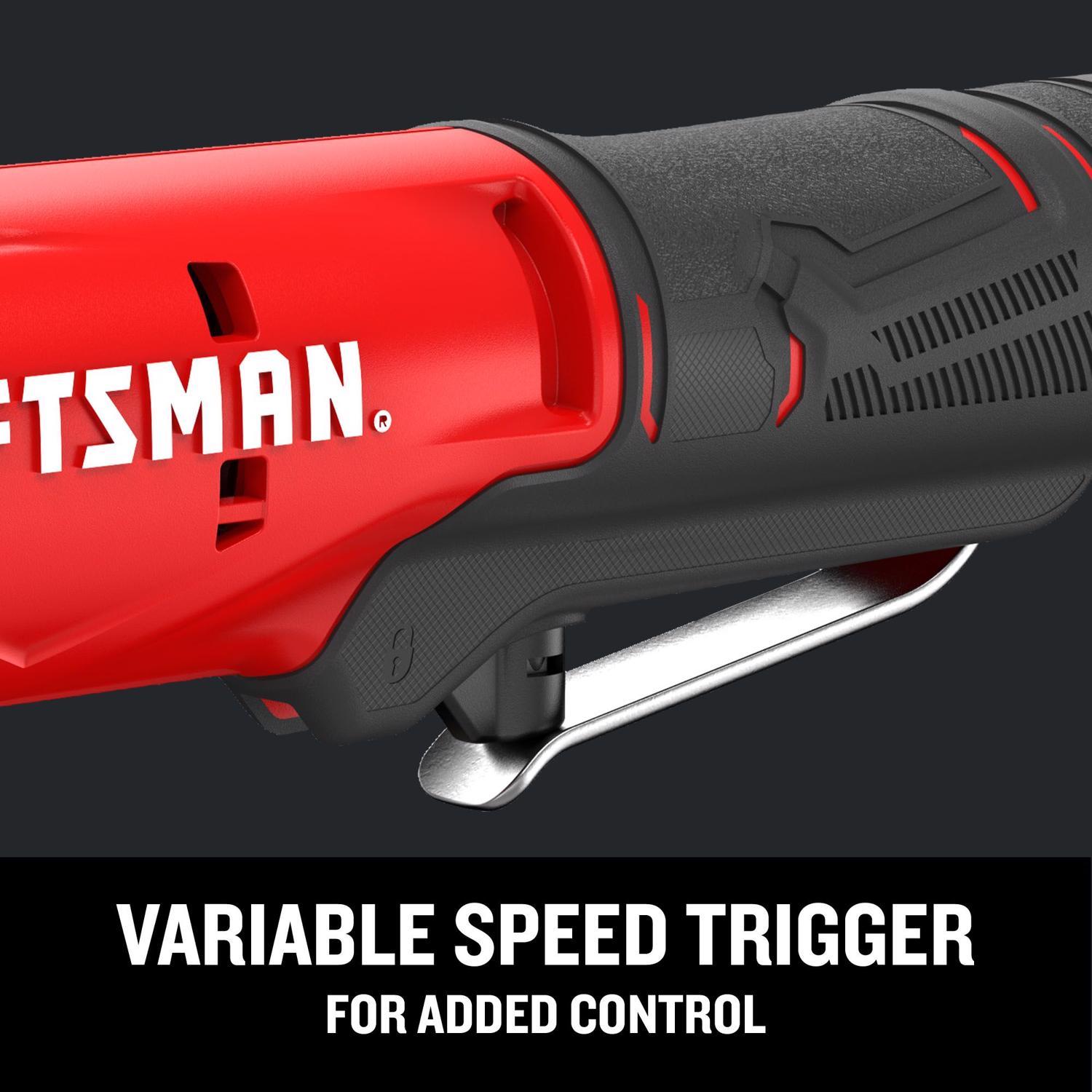 CRAFTSMAN V20 Versatrack 1/4 in. Brushed Cordless Ratchet Tool Only
