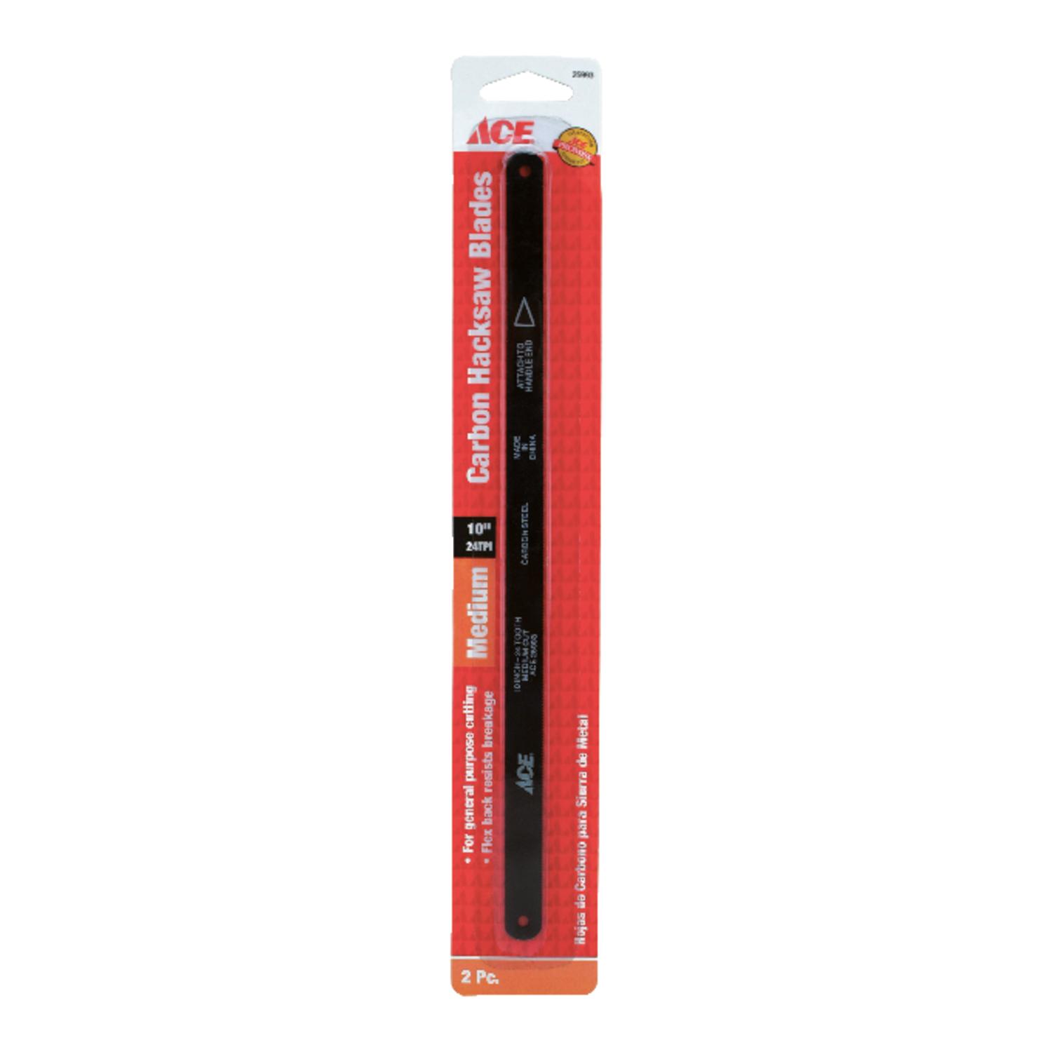 Ace 10 in. Carbon Steel Hacksaw Blade Set 24 TPI 2 pk