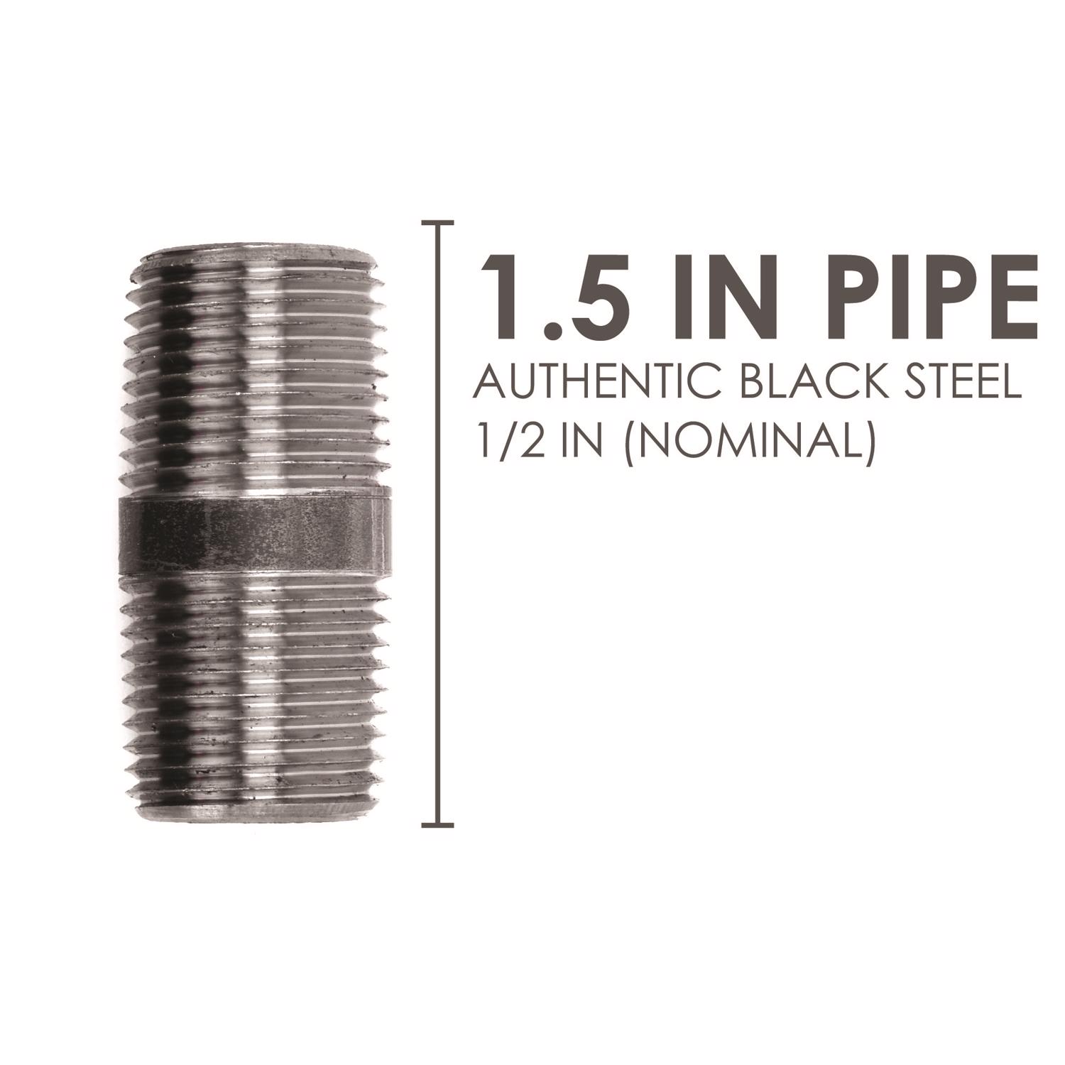 STZ Industries 1/2 in. MIP each X 1/2 in. D MIP Black Steel 1-1/2 in. L Nipple