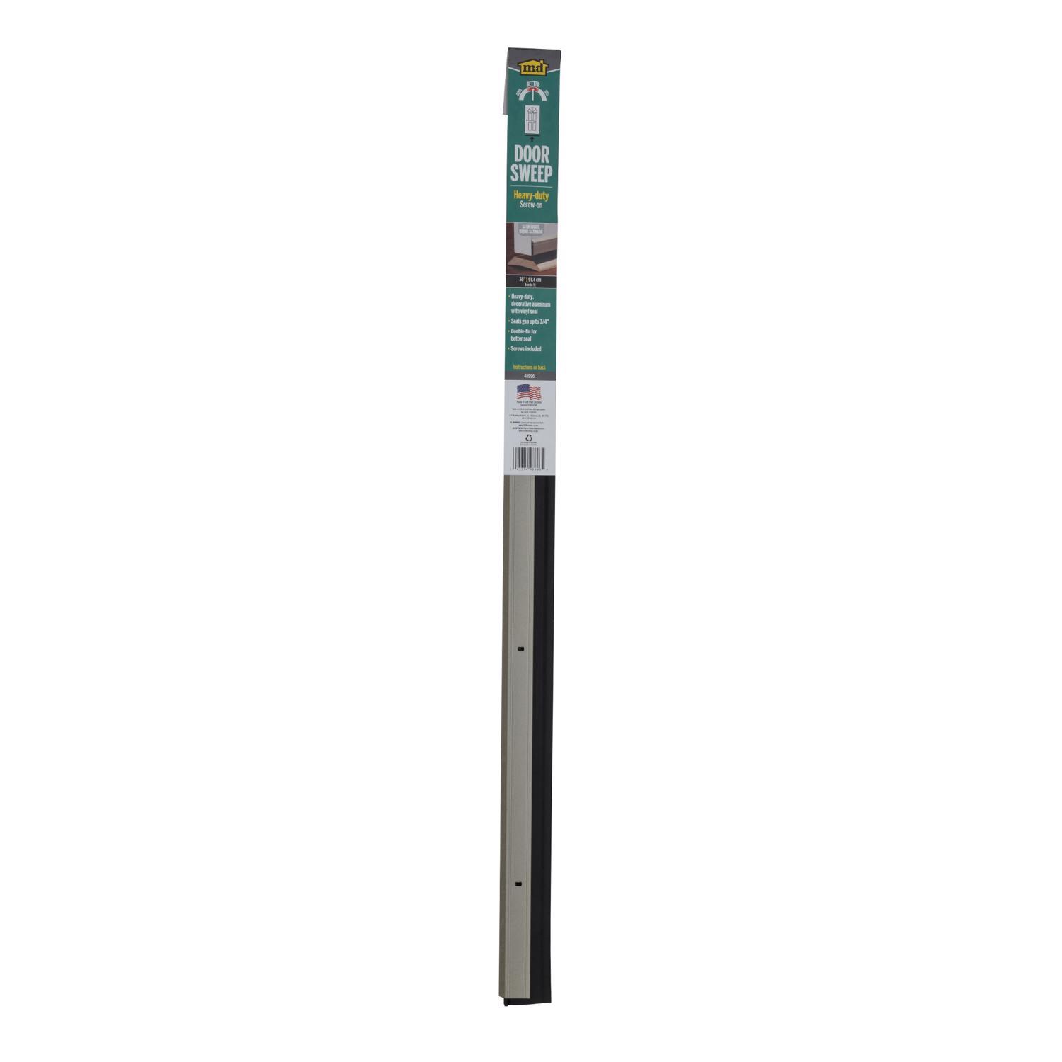 M-D Silver Aluminum/Vinyl Sweep For Doors 36 in. L X 1/4 in.