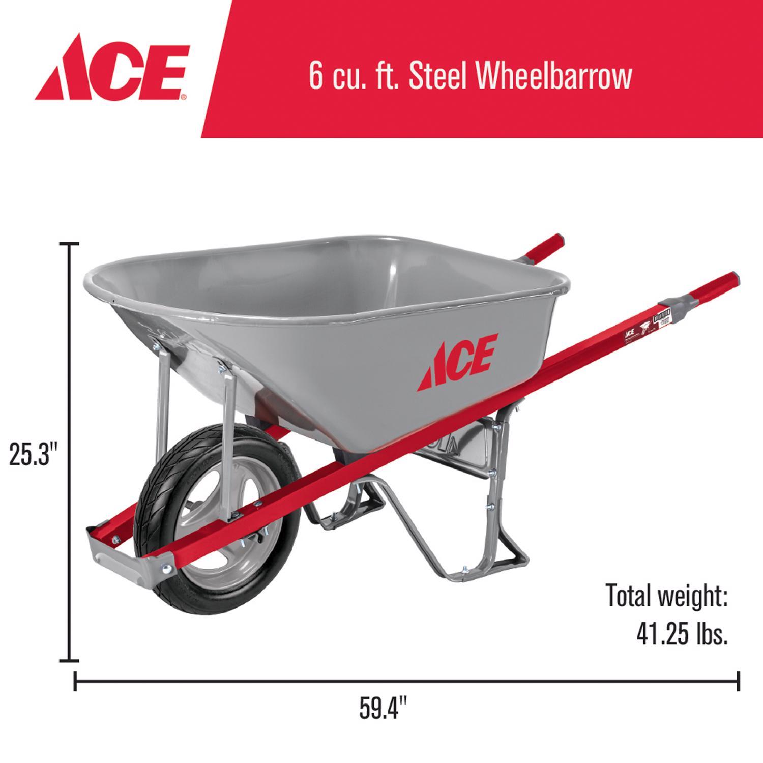 Ace Steel Contractor Wheelbarrow 6 cu ft