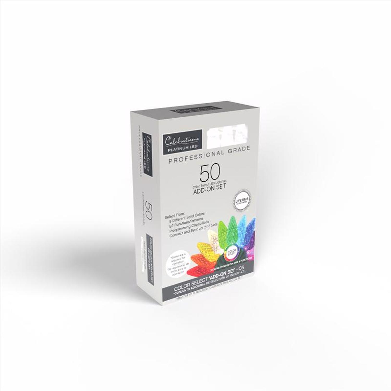 Celebrations Platinum LED C6 Multicolored 50 ct String Christmas Lights 25 ft.