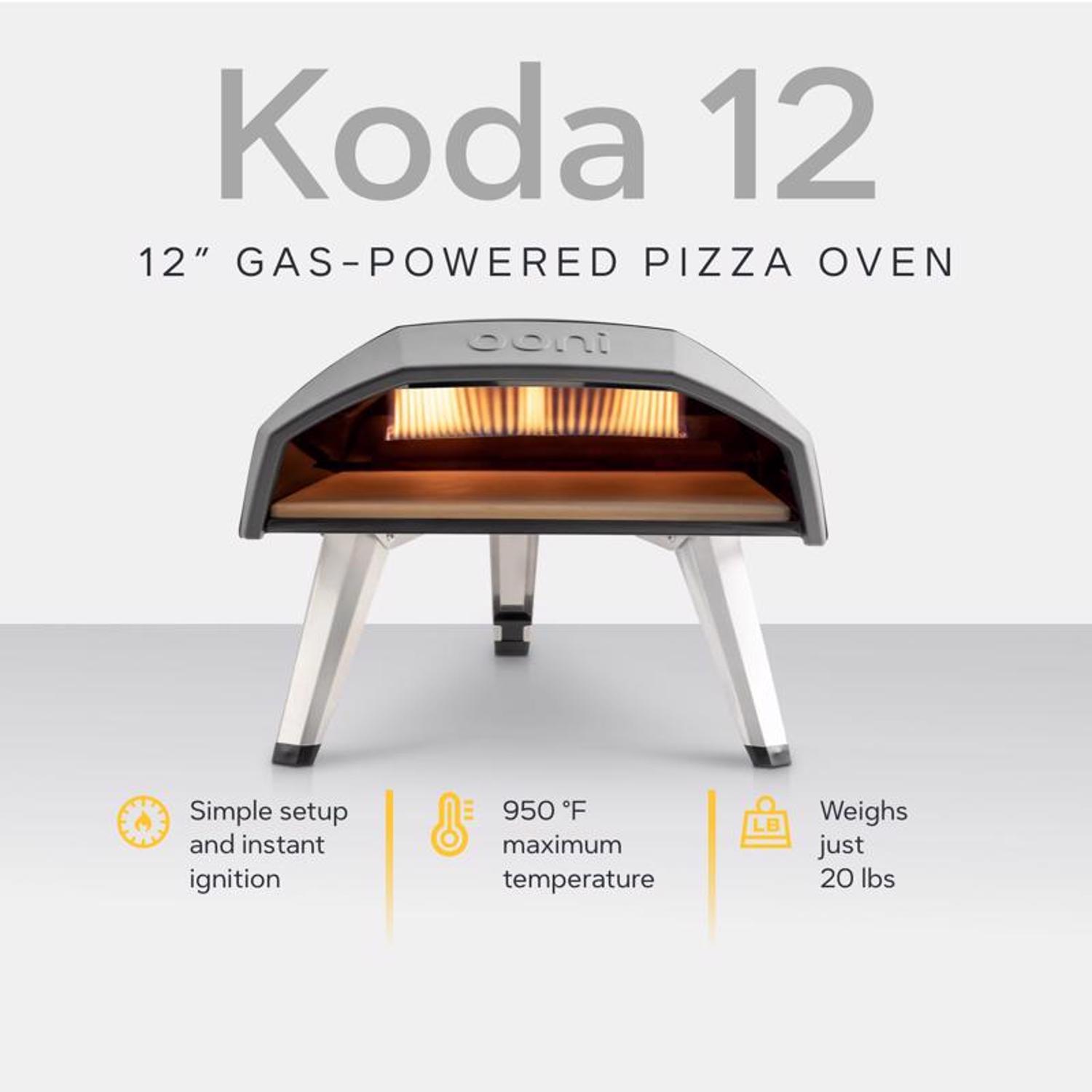 Ooni Koda 12 Propane Gas Outdoor Pizza Oven Black