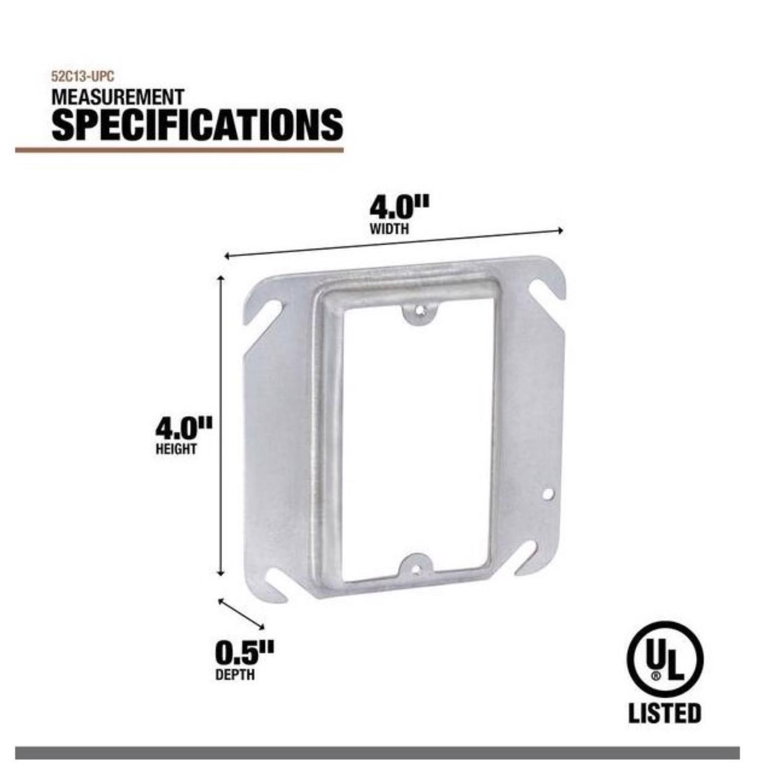 Southwire Square Steel 1 gang 4 in. H X 4 in. W Box Cover