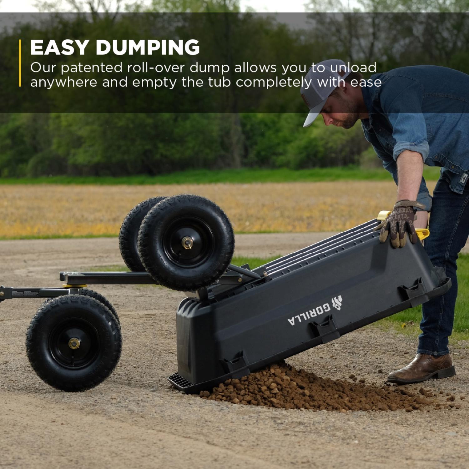 Gorilla Carts Poly Dump Cart 1200 lb. cap.