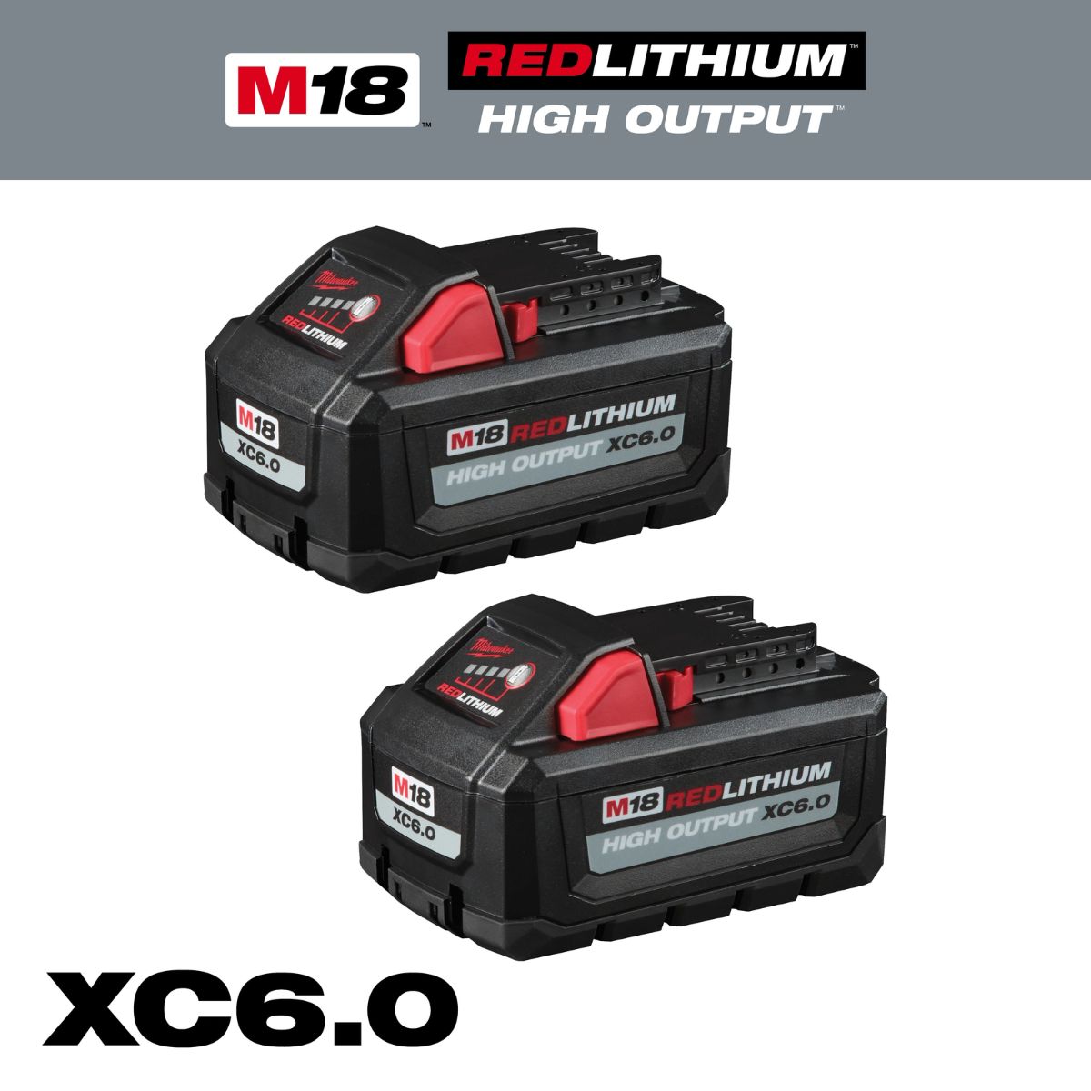 Milwaukee M18 REDLITHIUM HIGH OUTPUT XC6.0 Battery Pack 2 pack