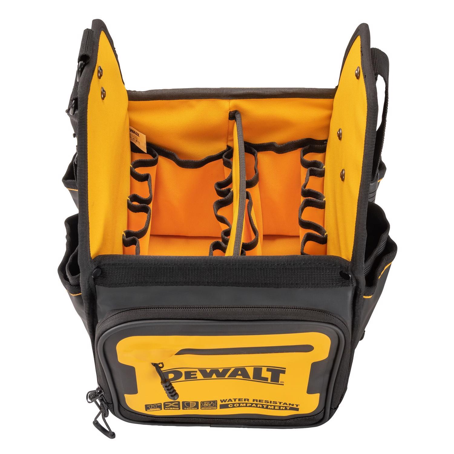 DEWALT Ballistic Nylon Electrician Tote Tote Bag 34 pocket Black/Yellow 1 pc