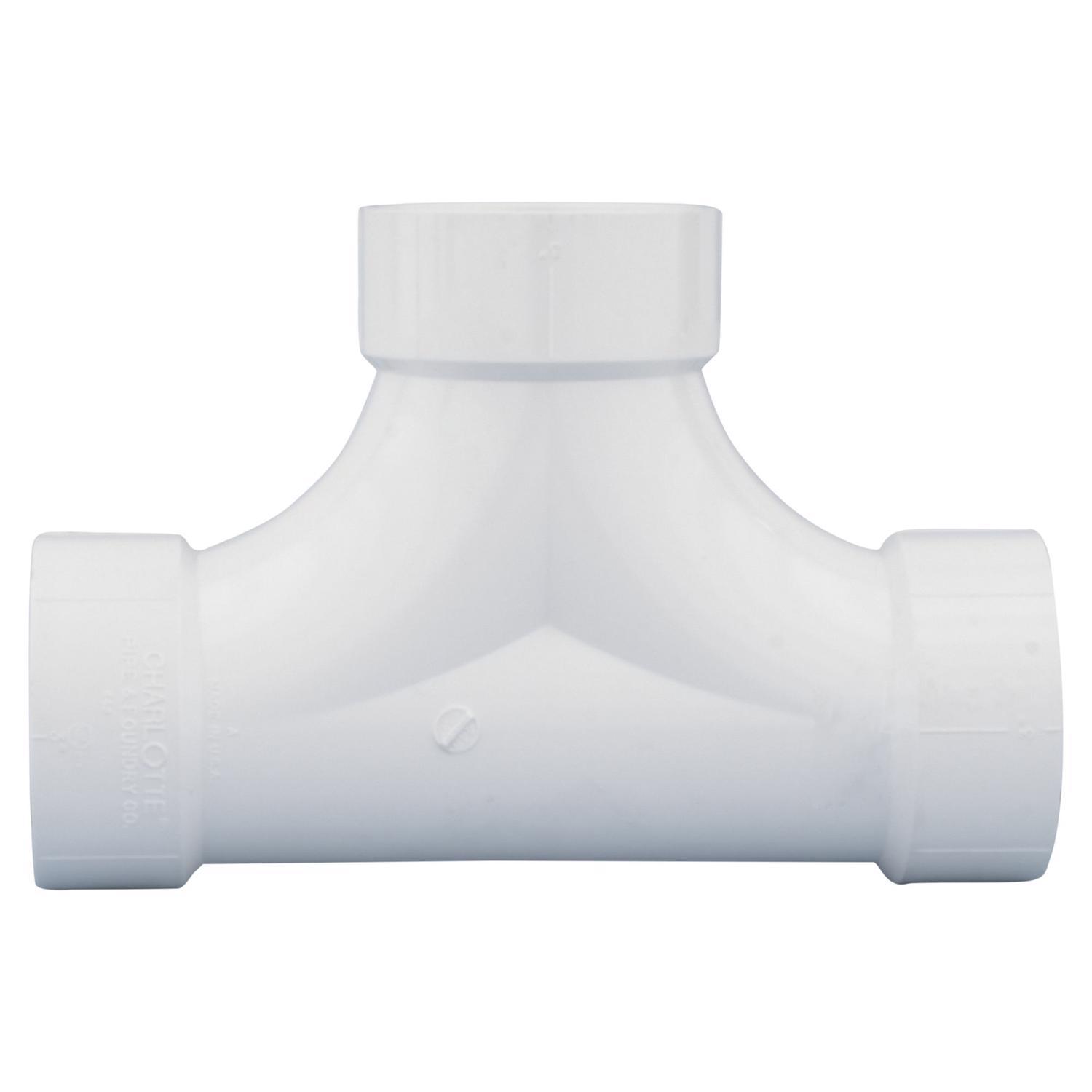 Charlotte Pipe 3 in. Hub X 3 in. D Hub PVC Cleanout Tee 1 pk