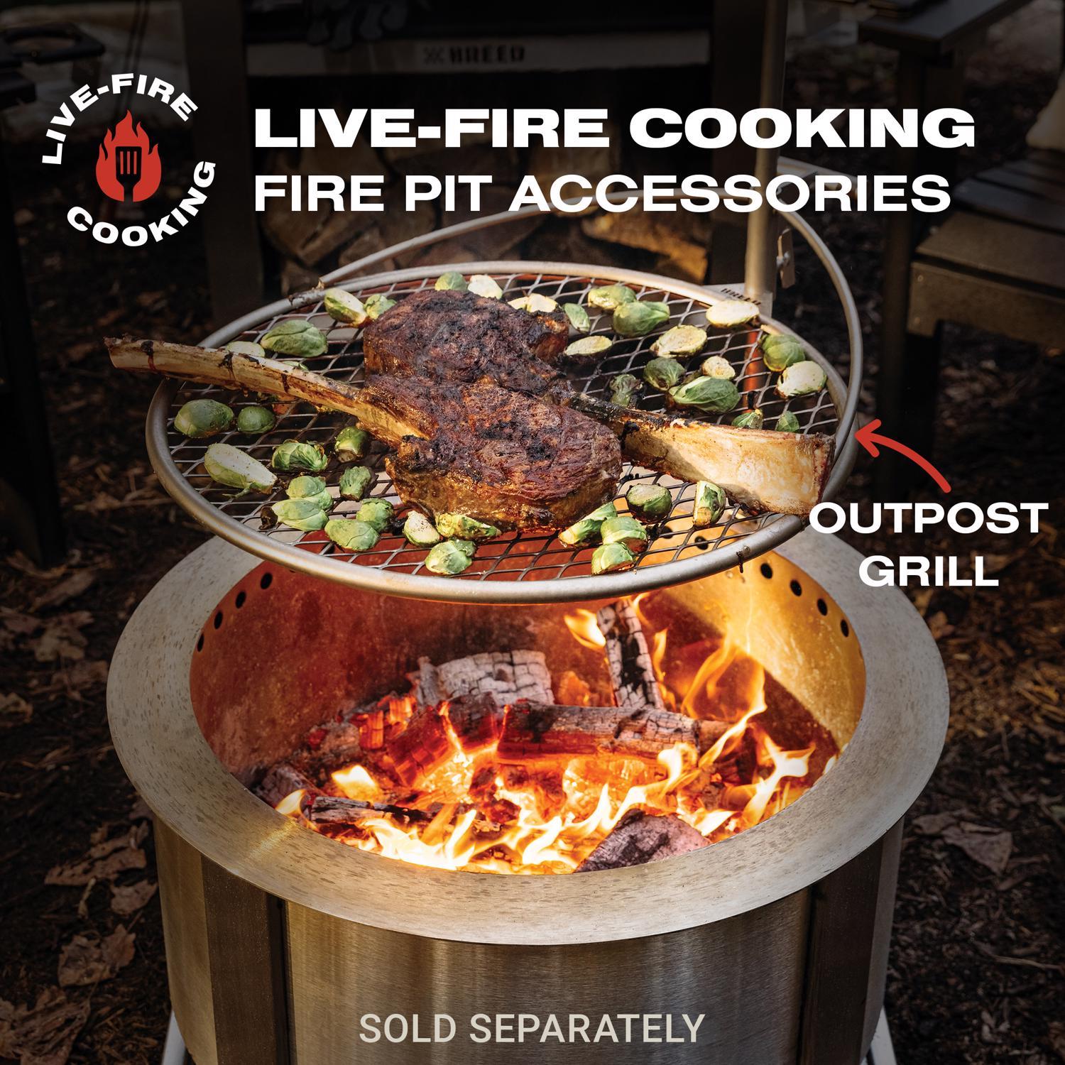 Breeo X Series 24 Stainless Smokeless Fire Pit 24 in. W Stainless Steel Outdoor Round Wood Fire Pit