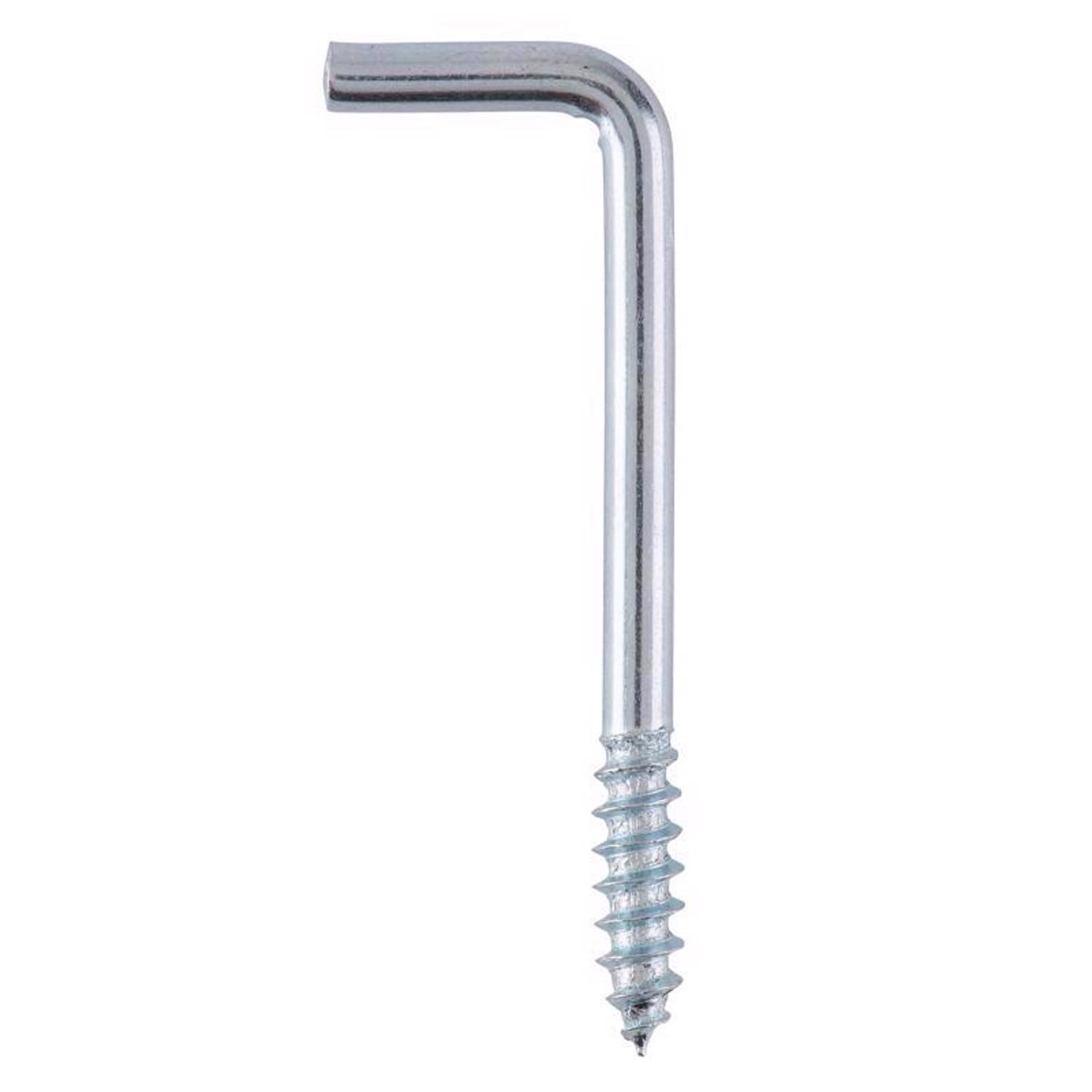 Ace Small Zinc-Plated Silver Steel 1.8125 in. L Square Bend Screw Hook 15 lb 6 pk