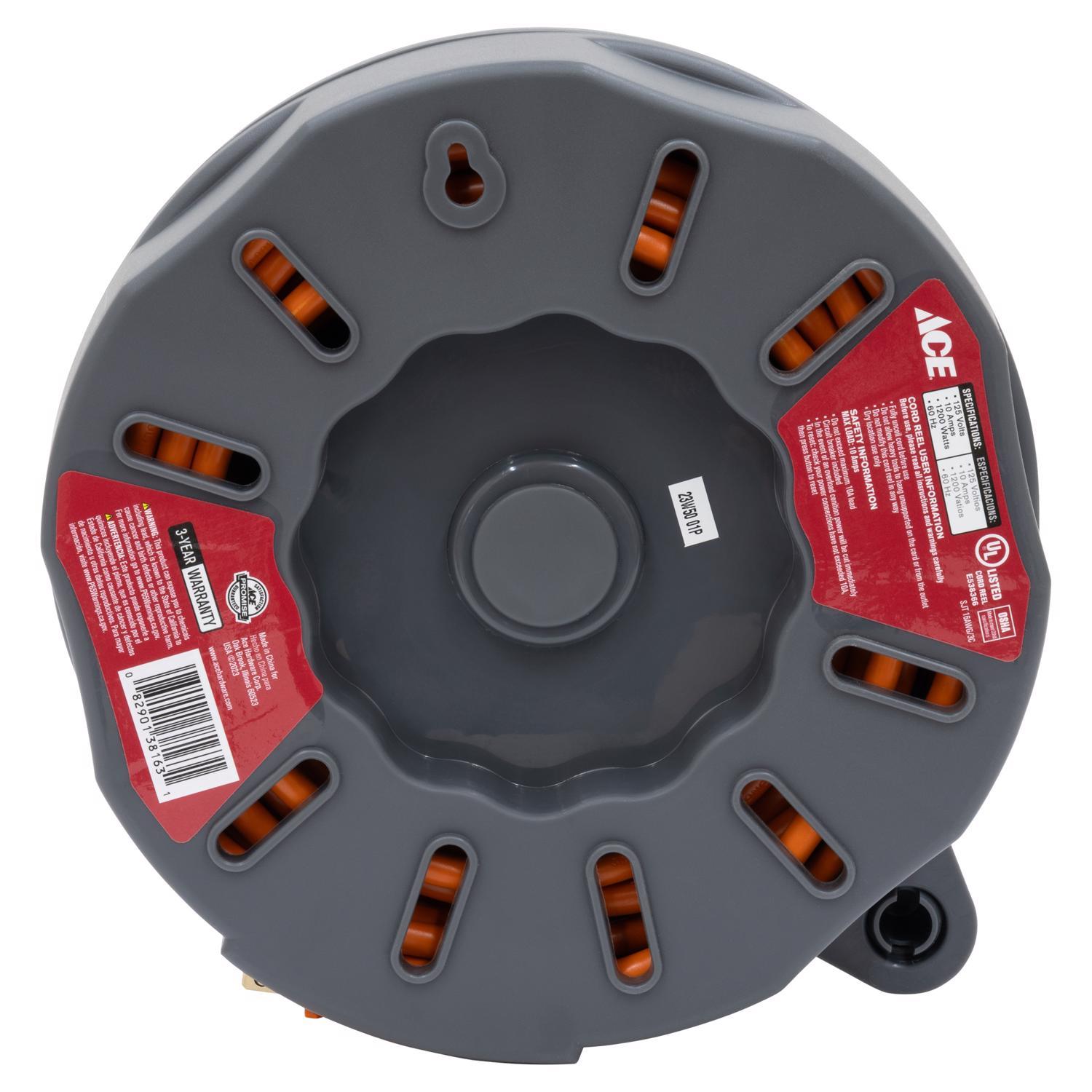 Ace 30 ft. L Plastic Cord Reel