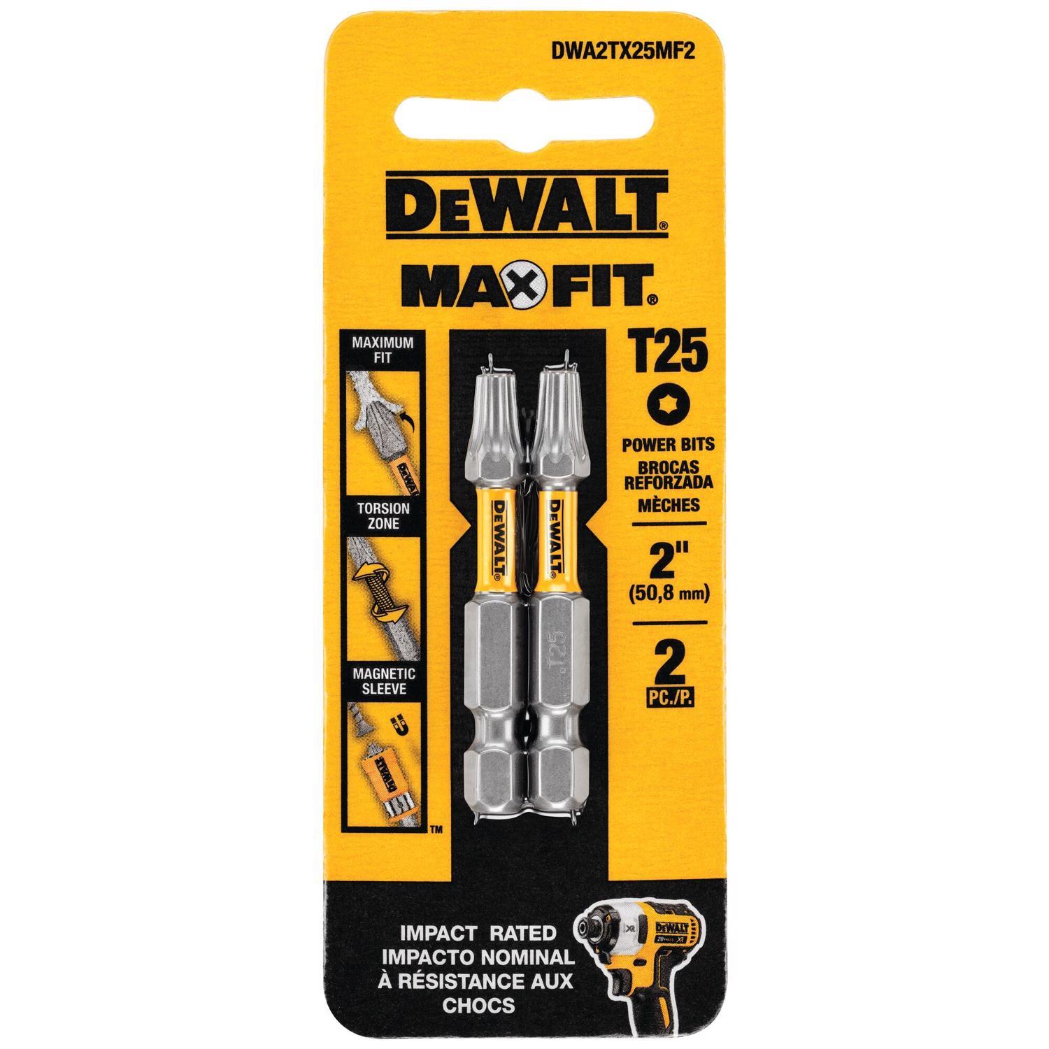 DEWALT Max Fit Torx #25 X 2 in. L Screwdriver Bit Set Steel 2 pk
