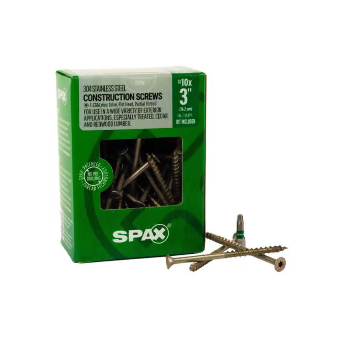 SPAX Multi-Material No. 10 Label x 3 in. L Star Flat Head Serrated Construction Screws