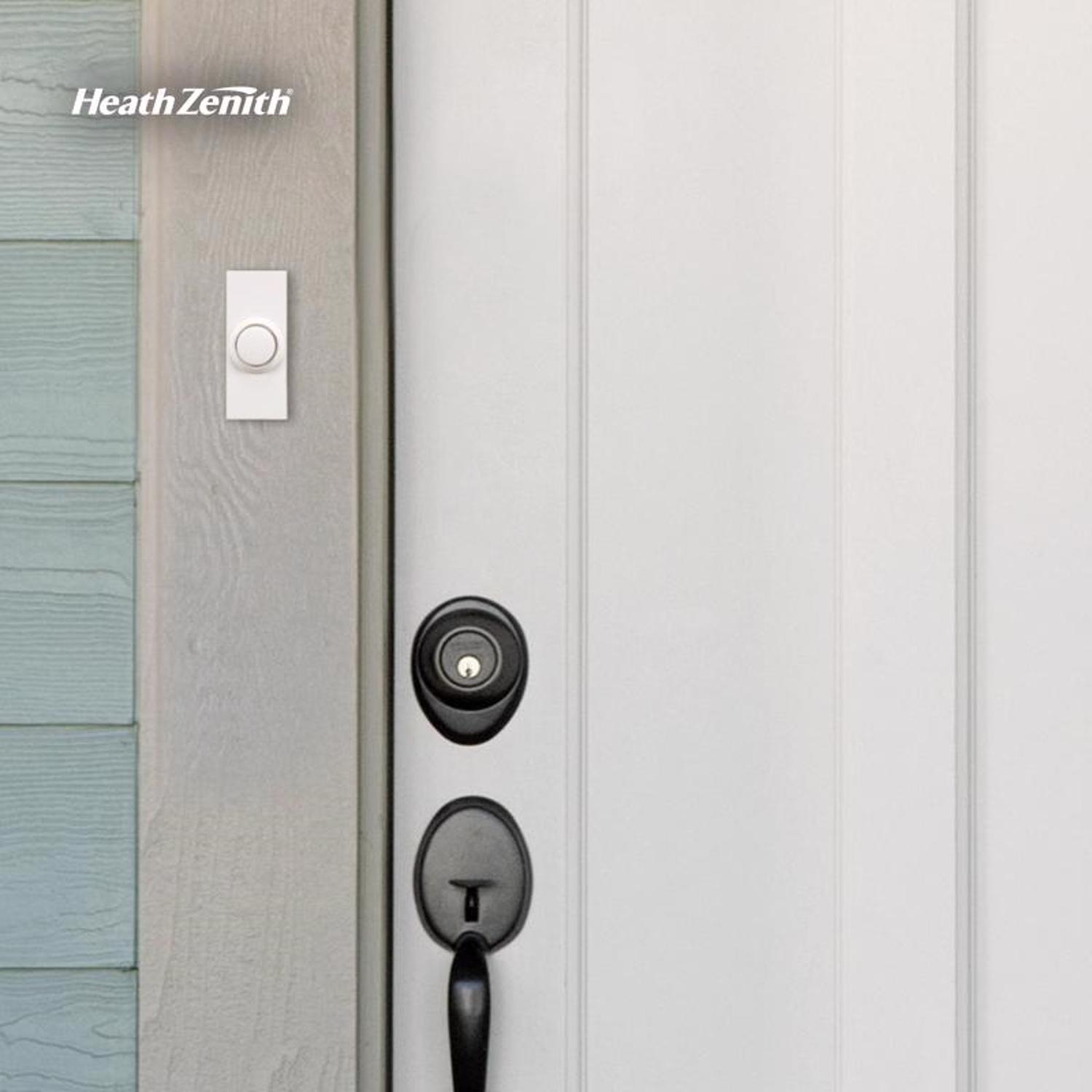 Heath Zenith White Plastic Wireless Pushbutton Doorbell