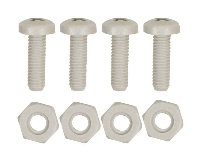 Custom Accessories White Nylon License Plate Fasteners