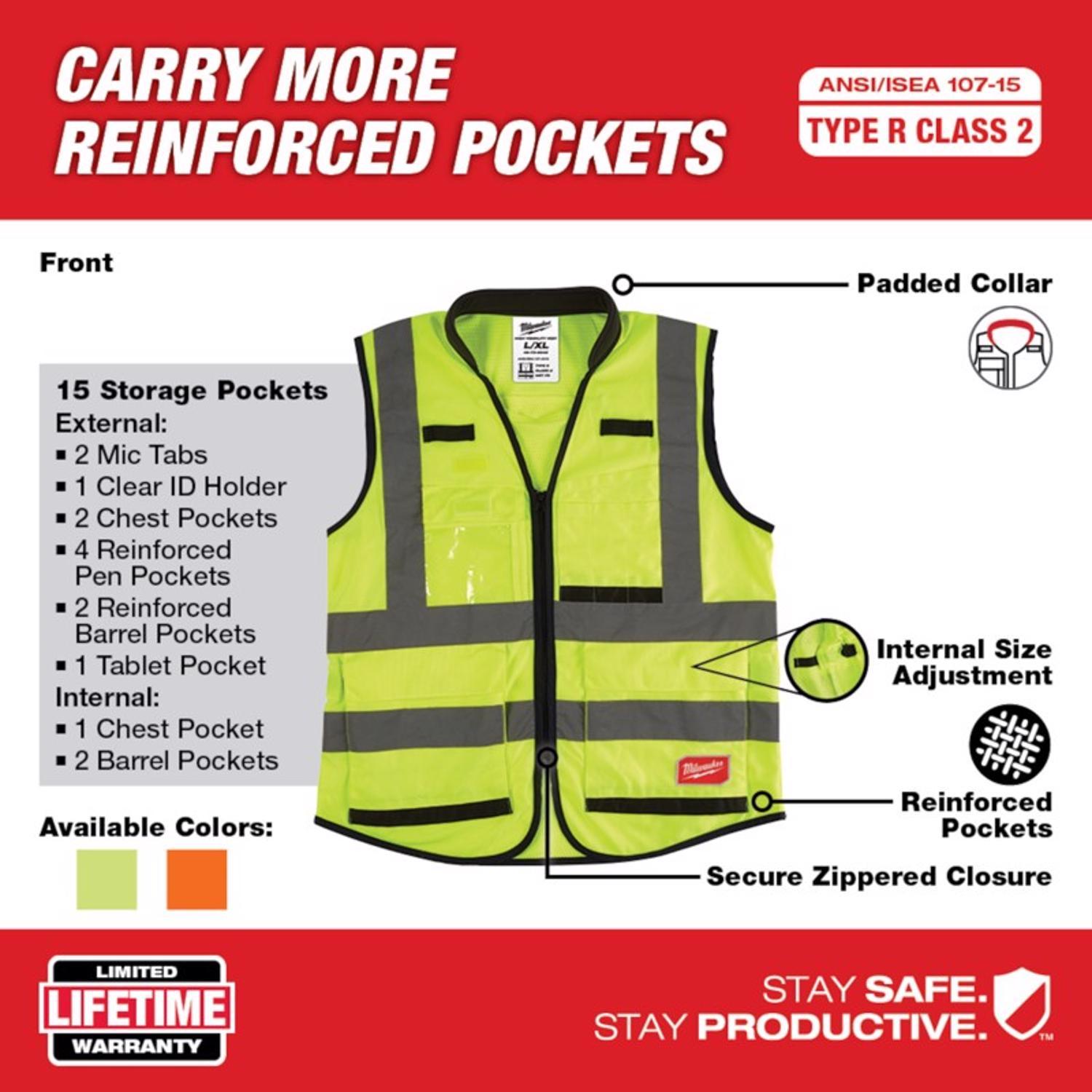 Milwaukee Performance Safety Vest High Visibility Yellow XXL/XXXL