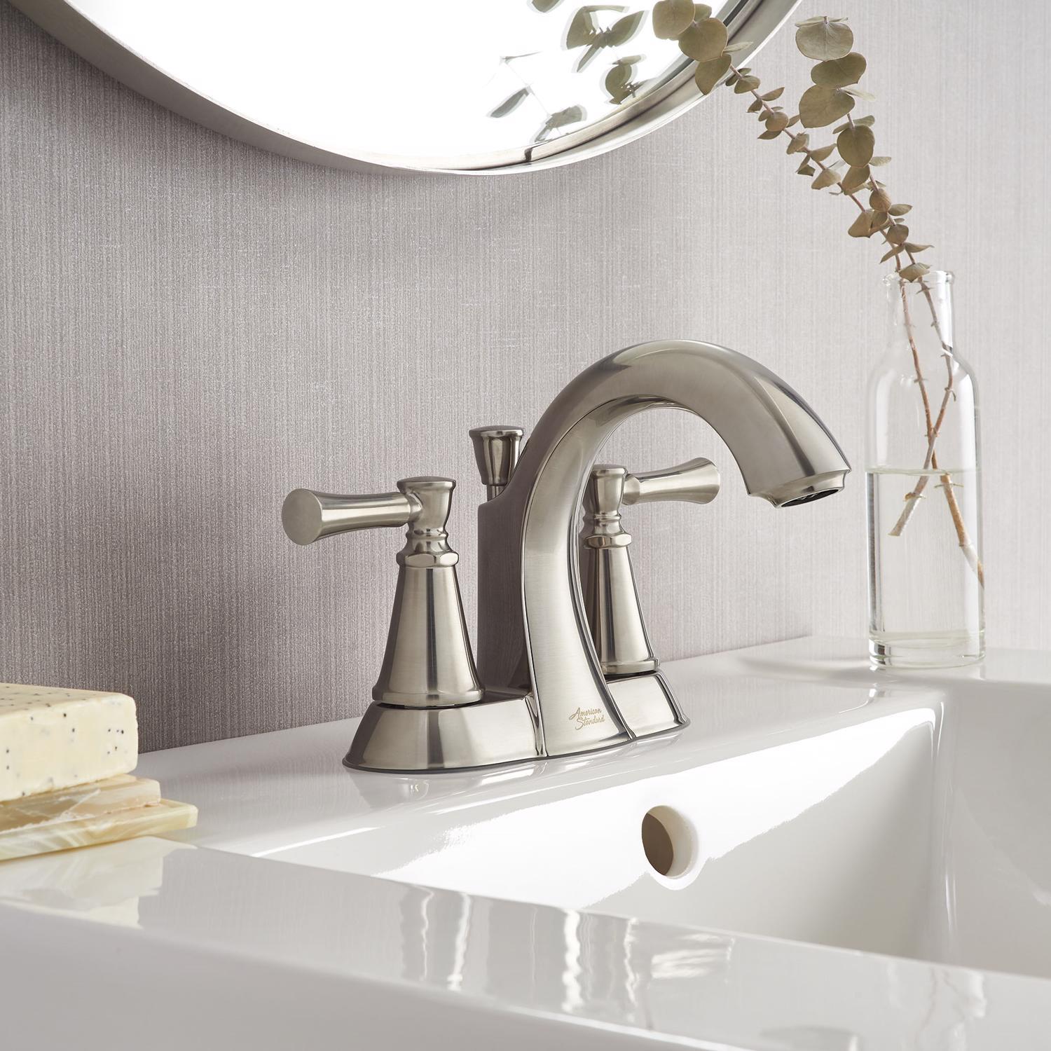 American Standard Chancellor Brushed Nickel Centerset Bathroom Sink Faucet 4 in.