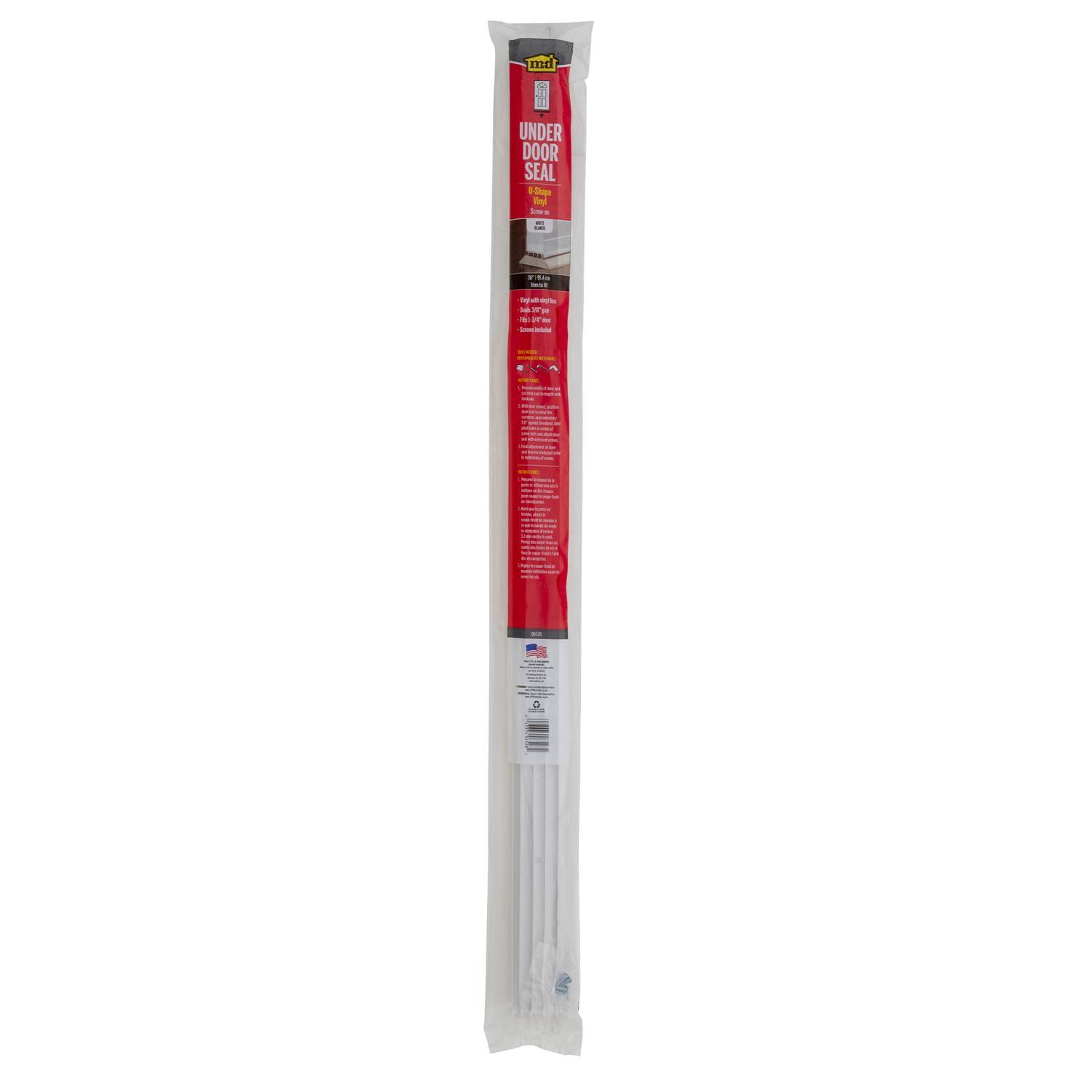 M-D White Vinyl Door Set Seal For U-shaped 36 in. L X 1-3/4 in.