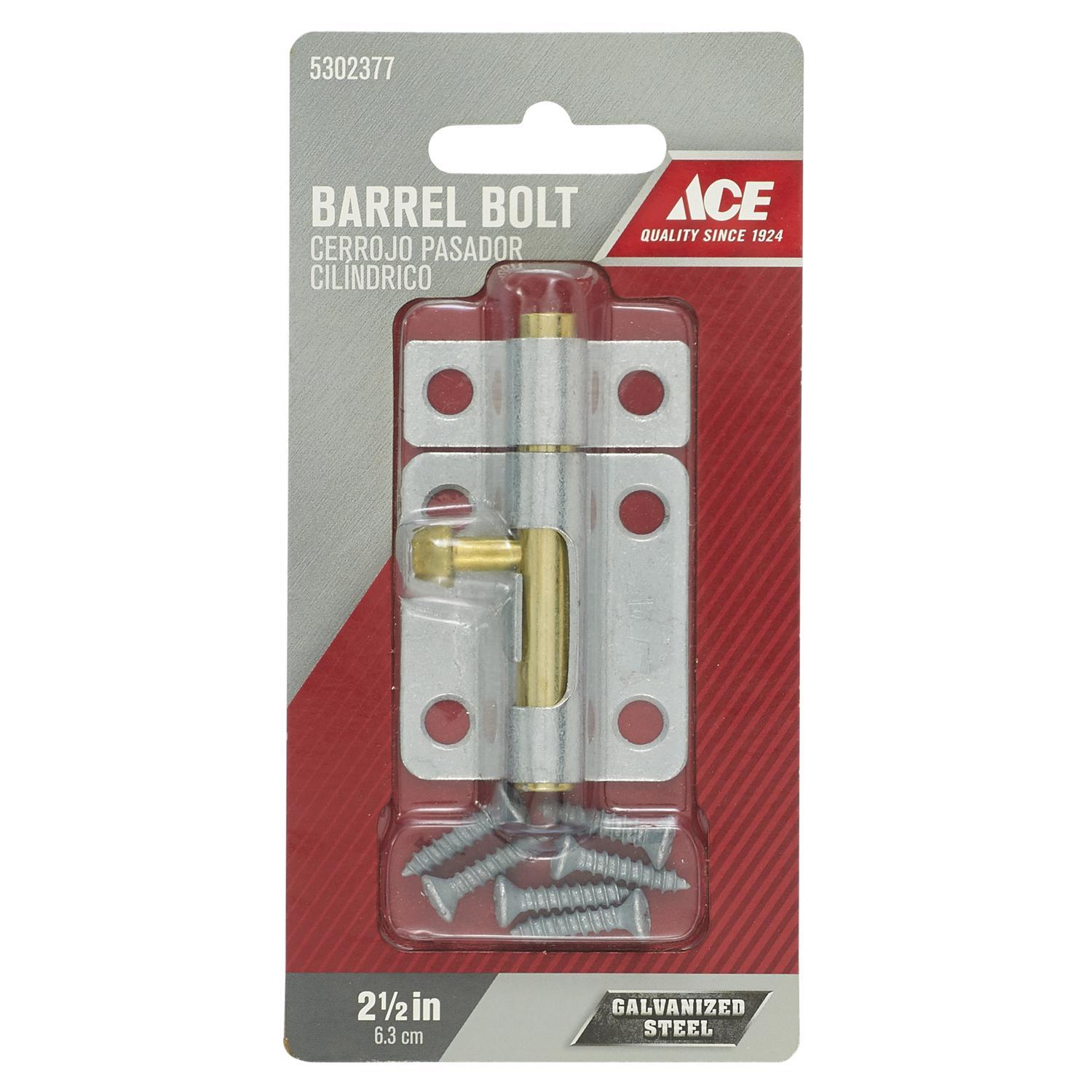 Ace 2.5 in. L Galvanized Steel Barrel Bolt 1 pk