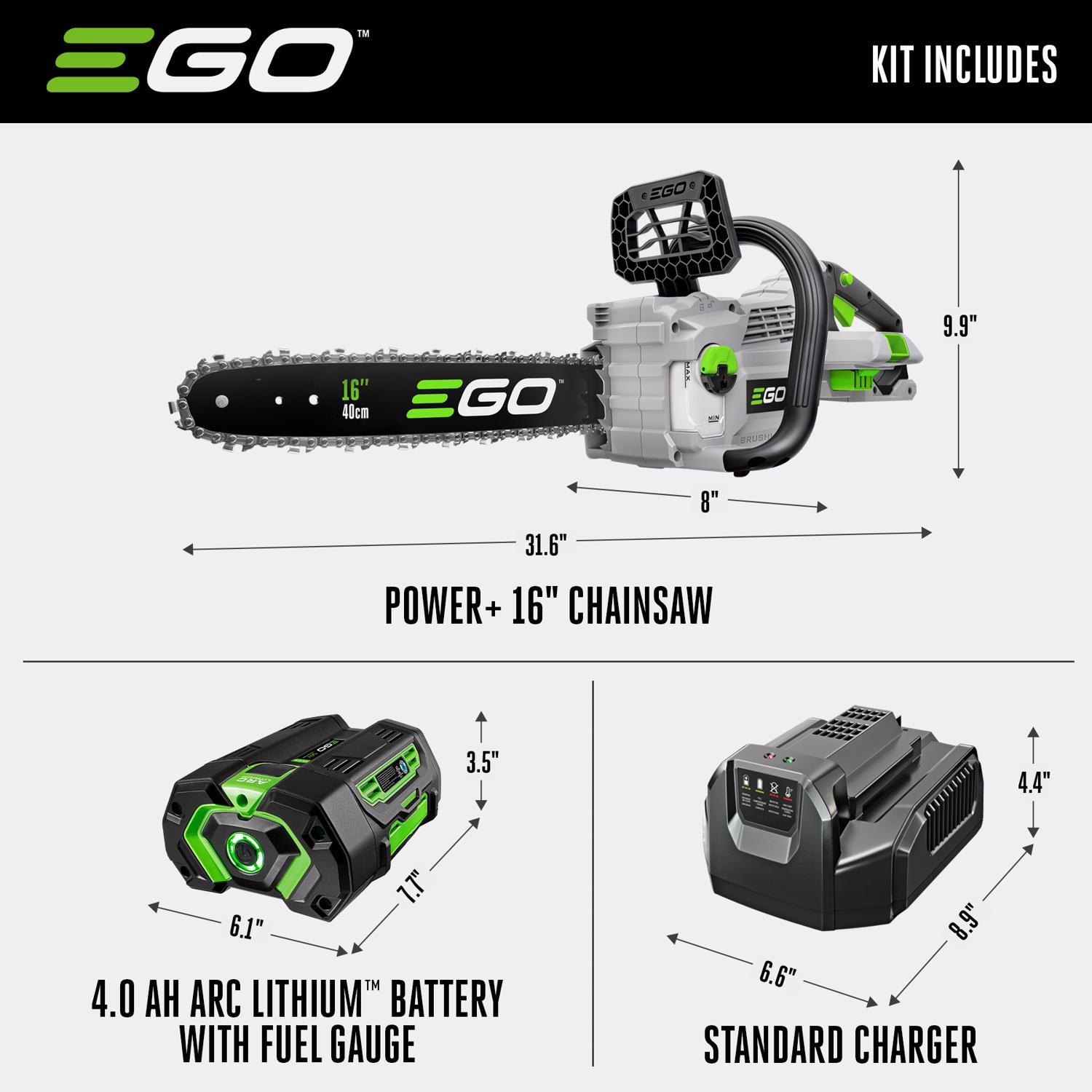 EGO Power+ CS1613 16 in. 56 V Battery Chainsaw Kit (Battery & Charger)