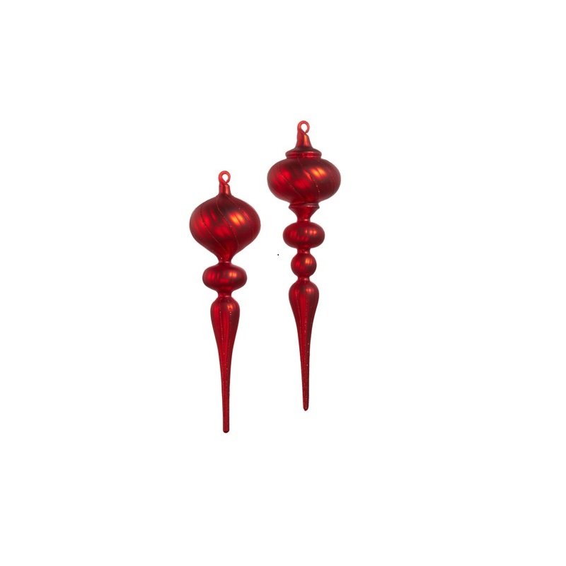 Raz Imports 13 in. MATTE RED FINIAL ORNAMENT