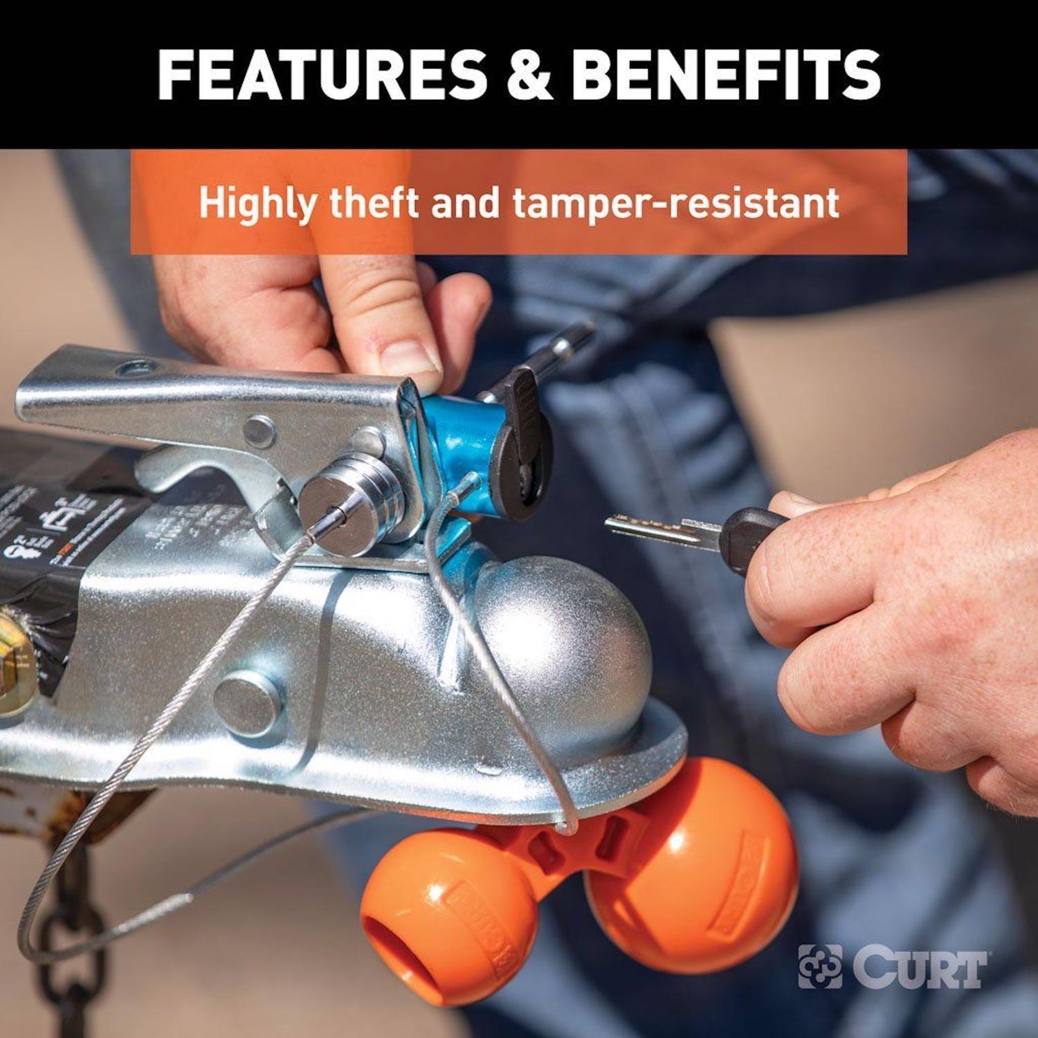 CURT Anti-Theft Trailer Coupler Ball and Lock
