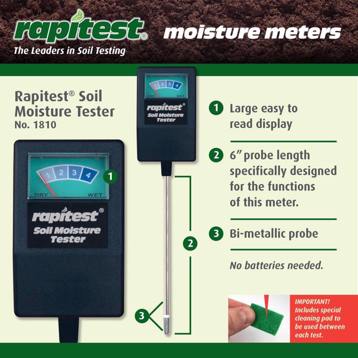 Test Kit Luster Leaf Rapitest Digital Moisture Meter Soil Test Kit