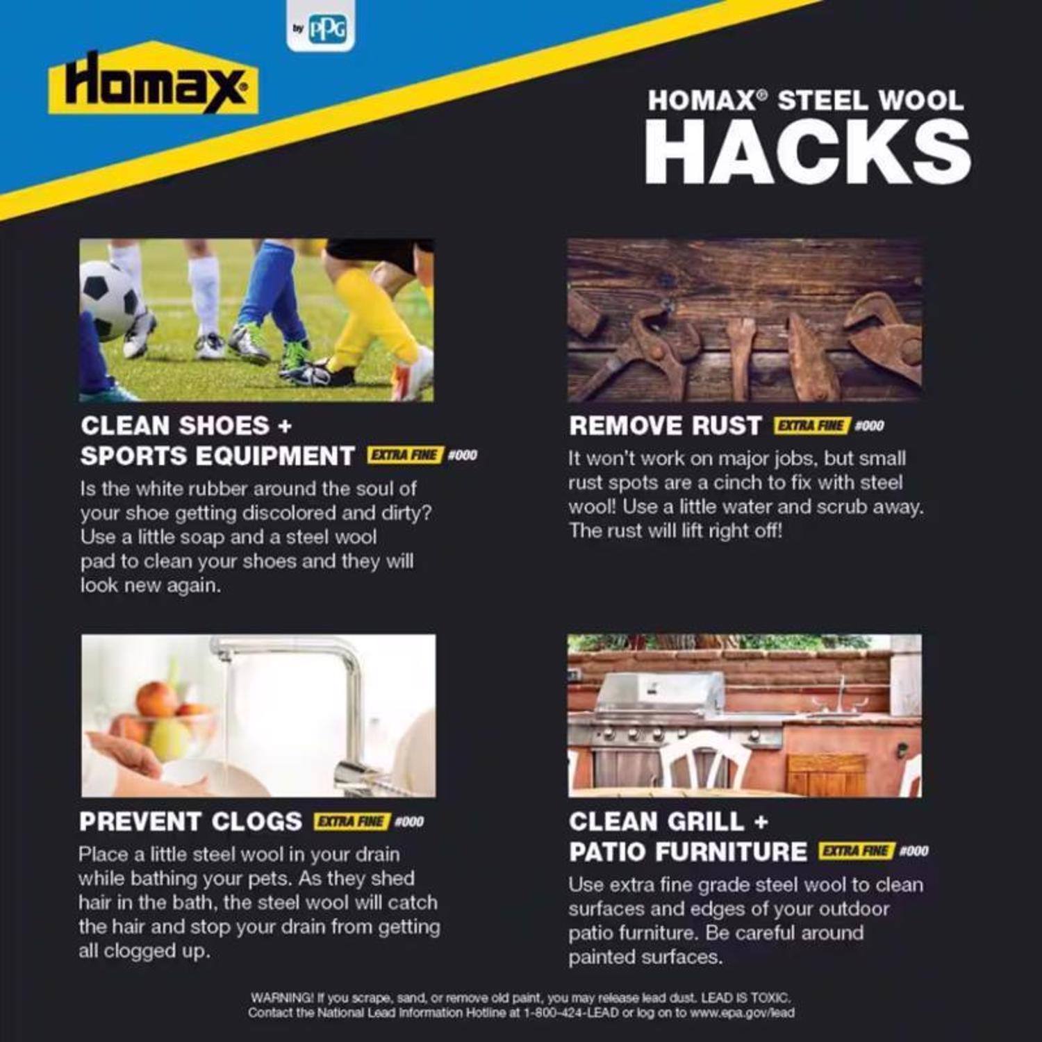 Rhodes American 3 Grade Medium/Coarse/Fine Steel Wool Pad 12 pk