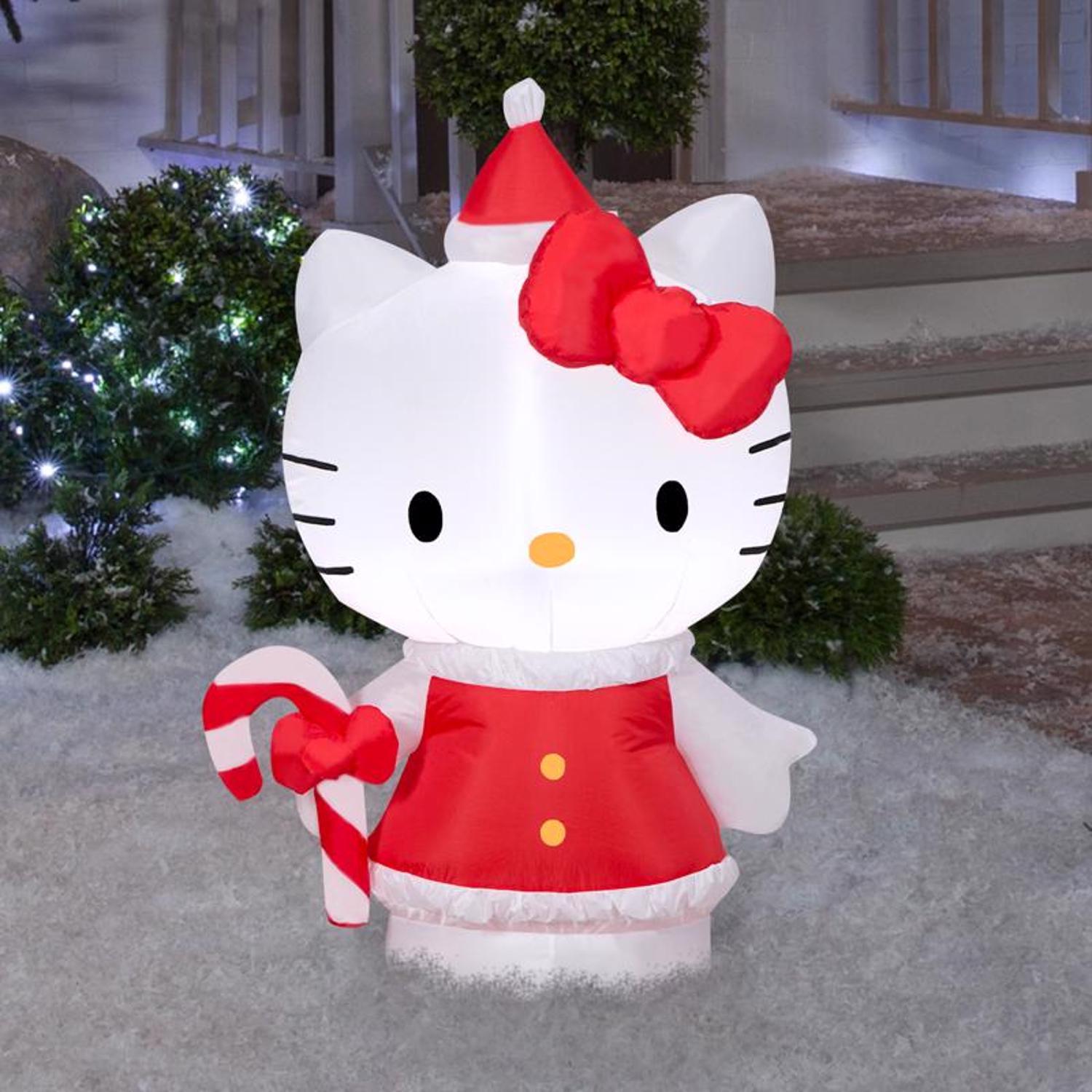 Hello Kitty Airblown LED Hello Kitty in Holiday Dress 4 ft. Inflatable