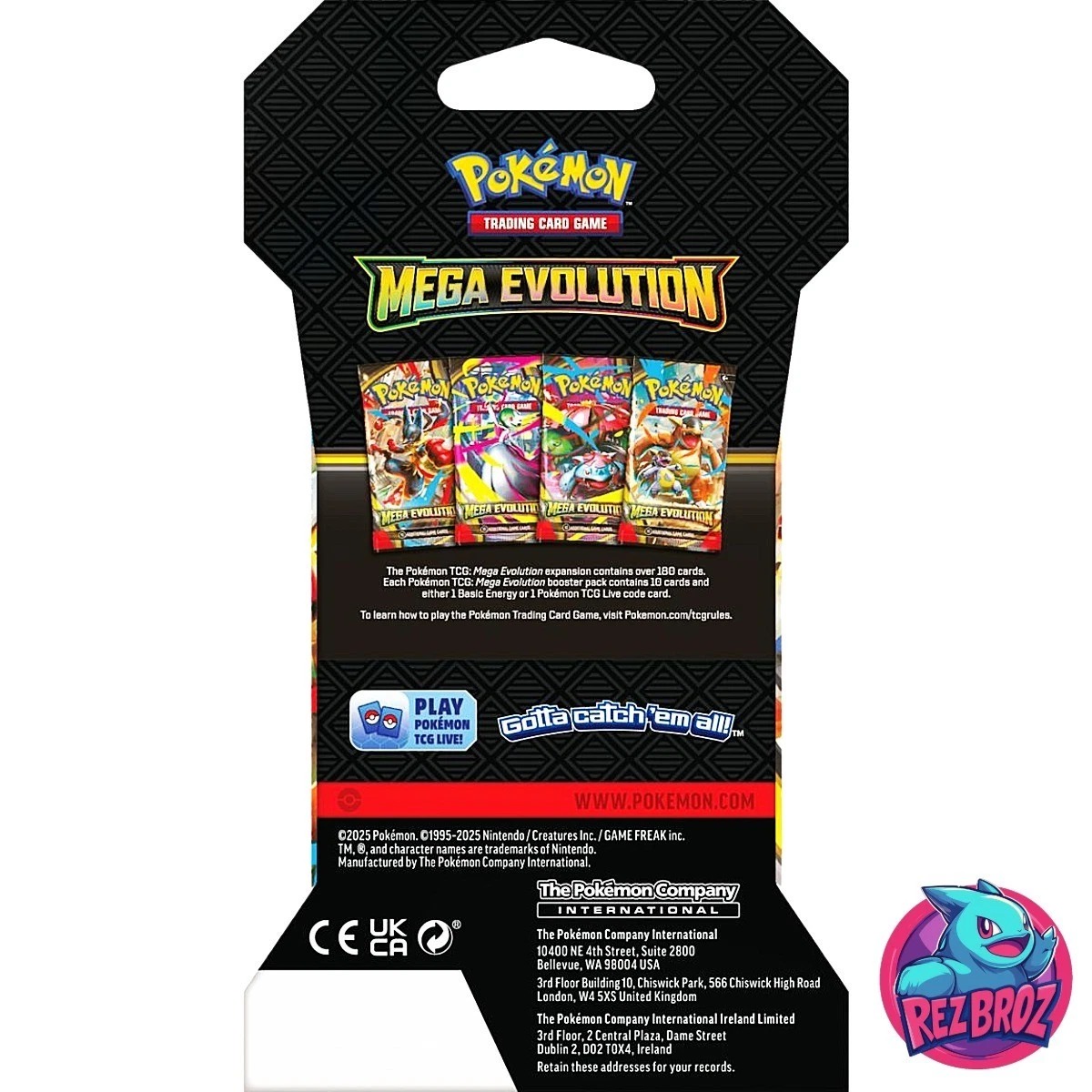 Pokemon - Trading Card Game: Mega Evolution Sleeved Booster - Styles May Vary