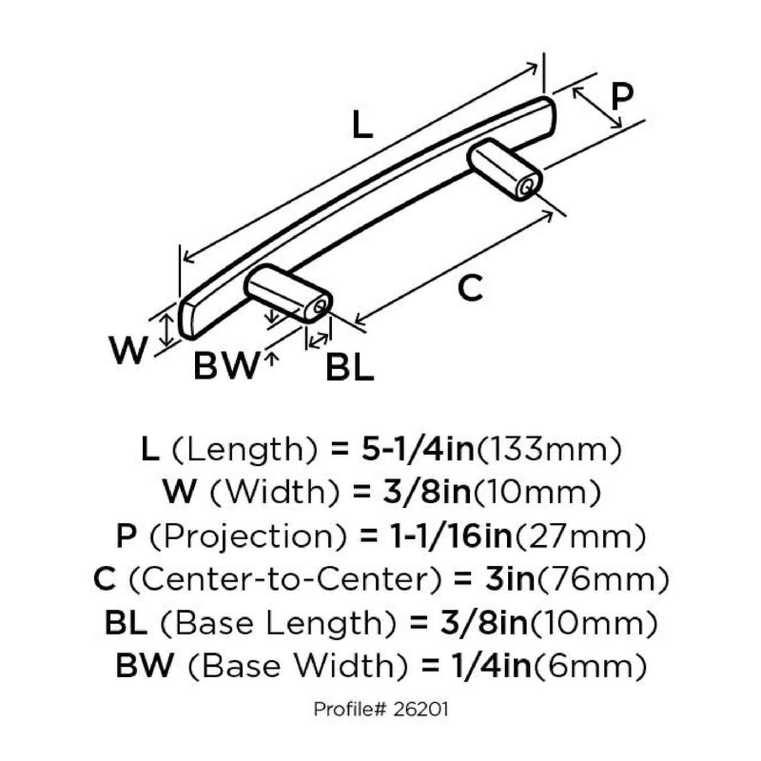 Amerock Cyprus Essential'Z Cabinet Pull 3 in. Satin Nickel 1 pk