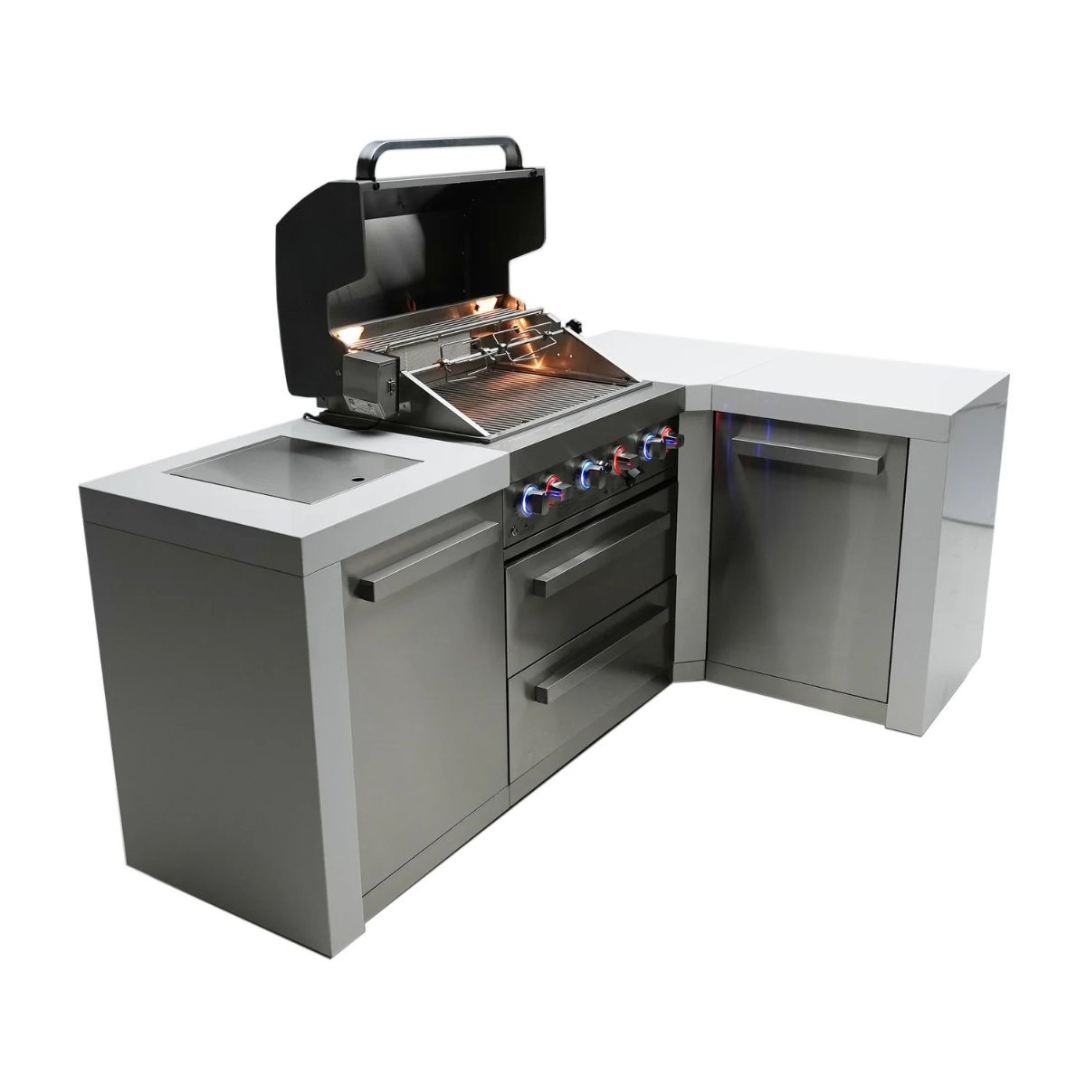 Mont Alpi 4-burner Deluxe Island with a 90-Degree Corner