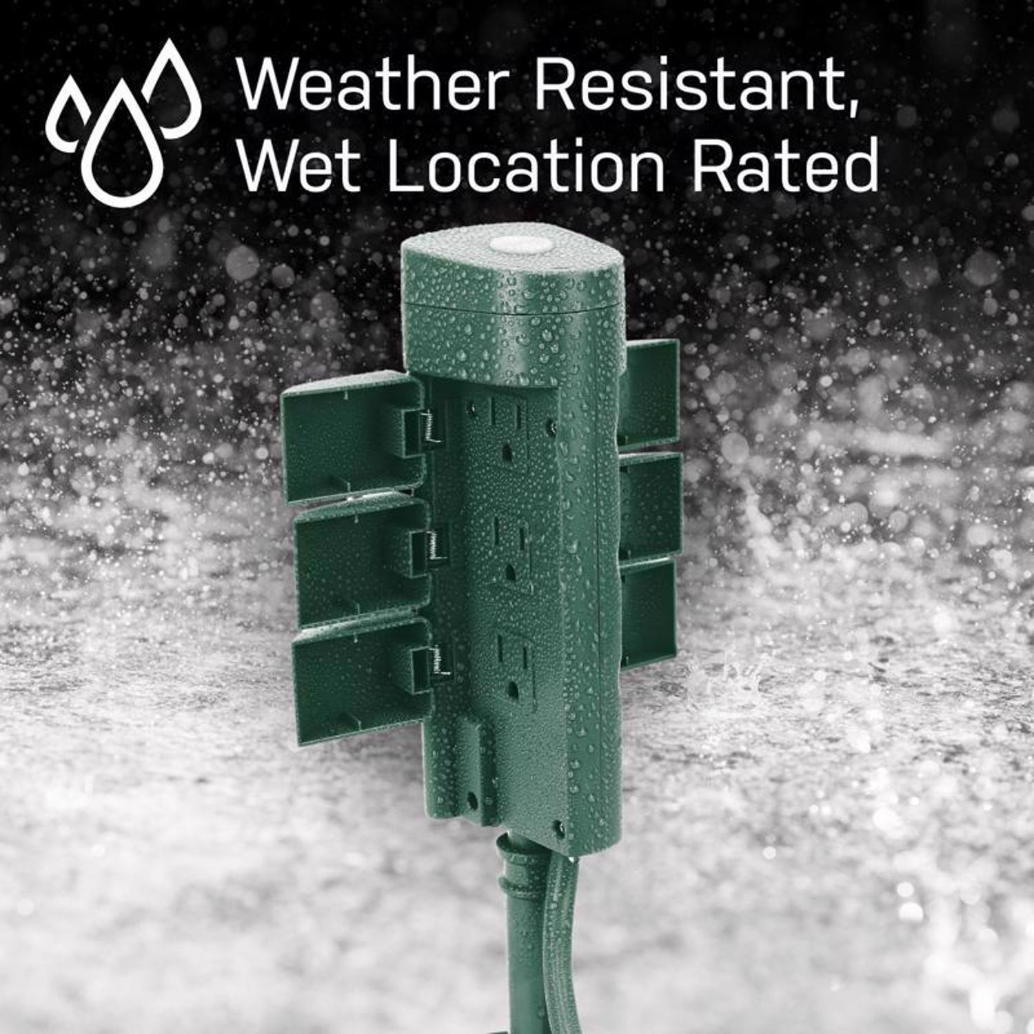 Feit Smart Home Outdoor 6 ft. L Green Smart-Enabled Outlet Stake 14/3