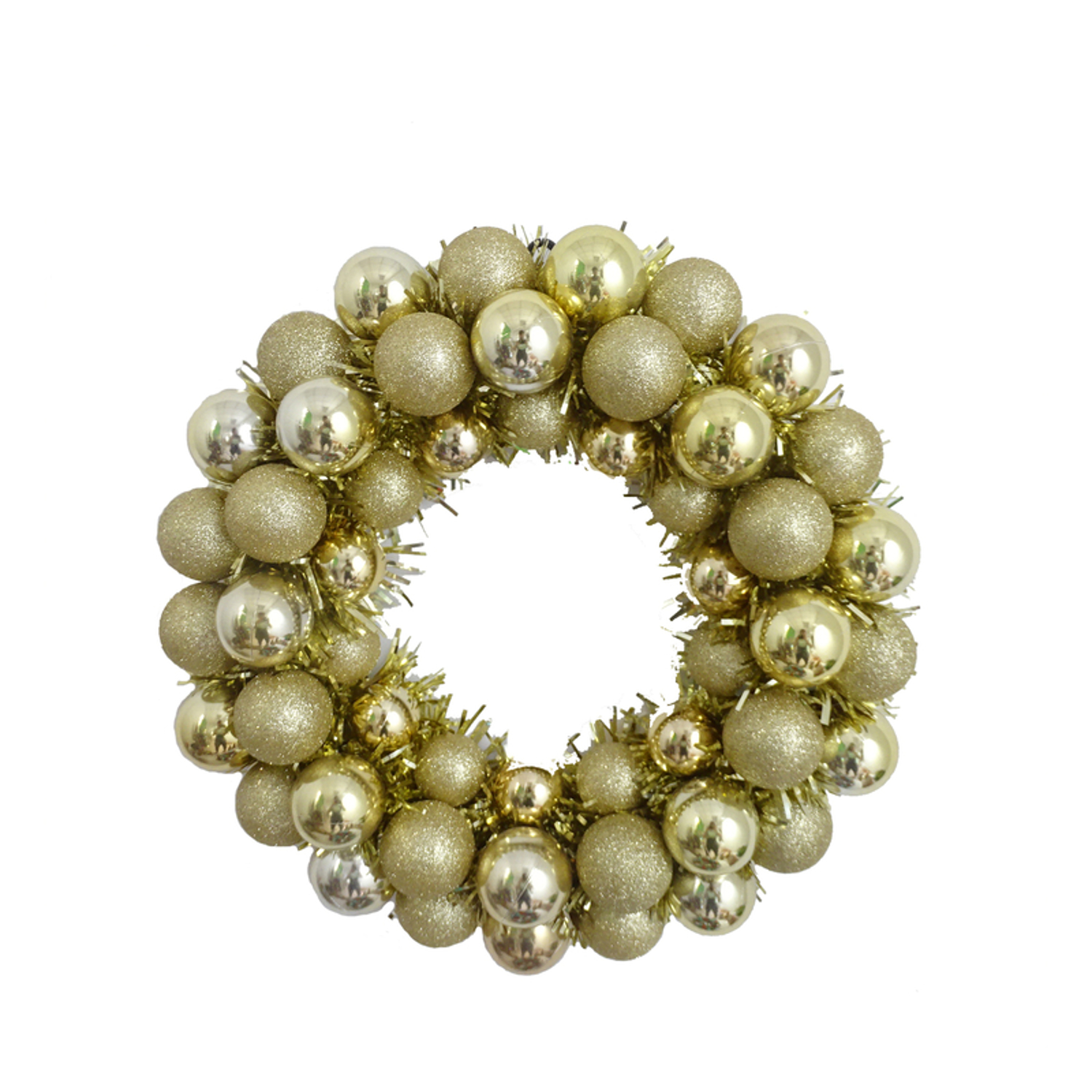 FC Young 16 in. D Glitter Ball Ornament Wreath