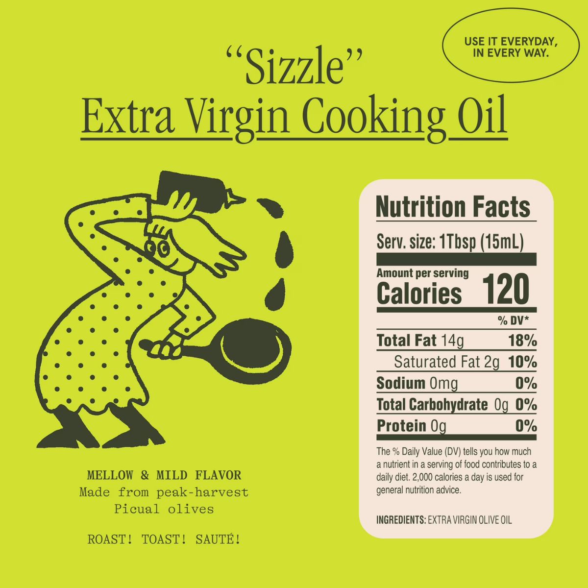 Graza Sizzle Extra Virgin Olive Oil Squeeze Bottle for Cooking, 500ml
