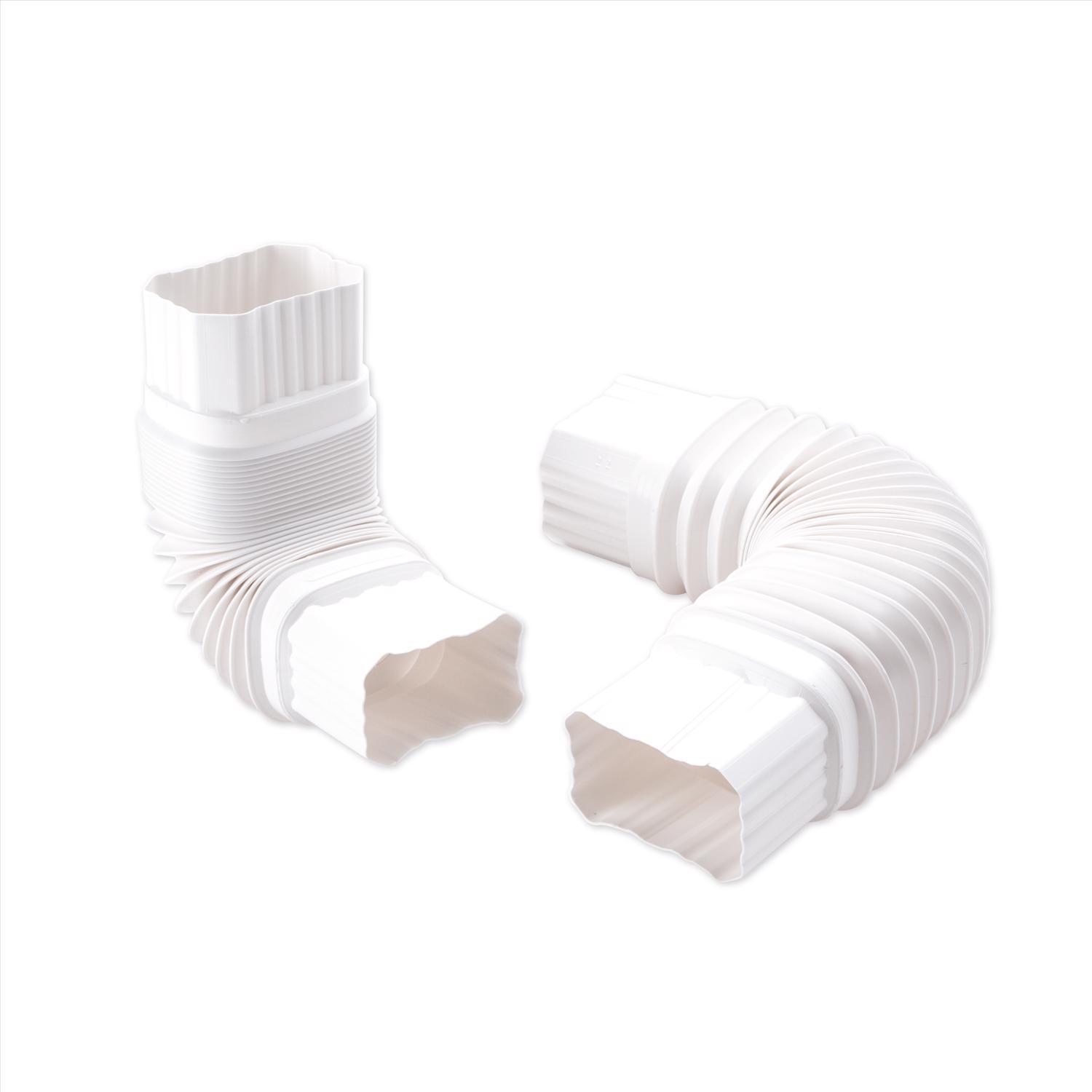 Amerimax 2 in. H X 3 in. W X 7.5 in. L White Vinyl Gutter Elbow
