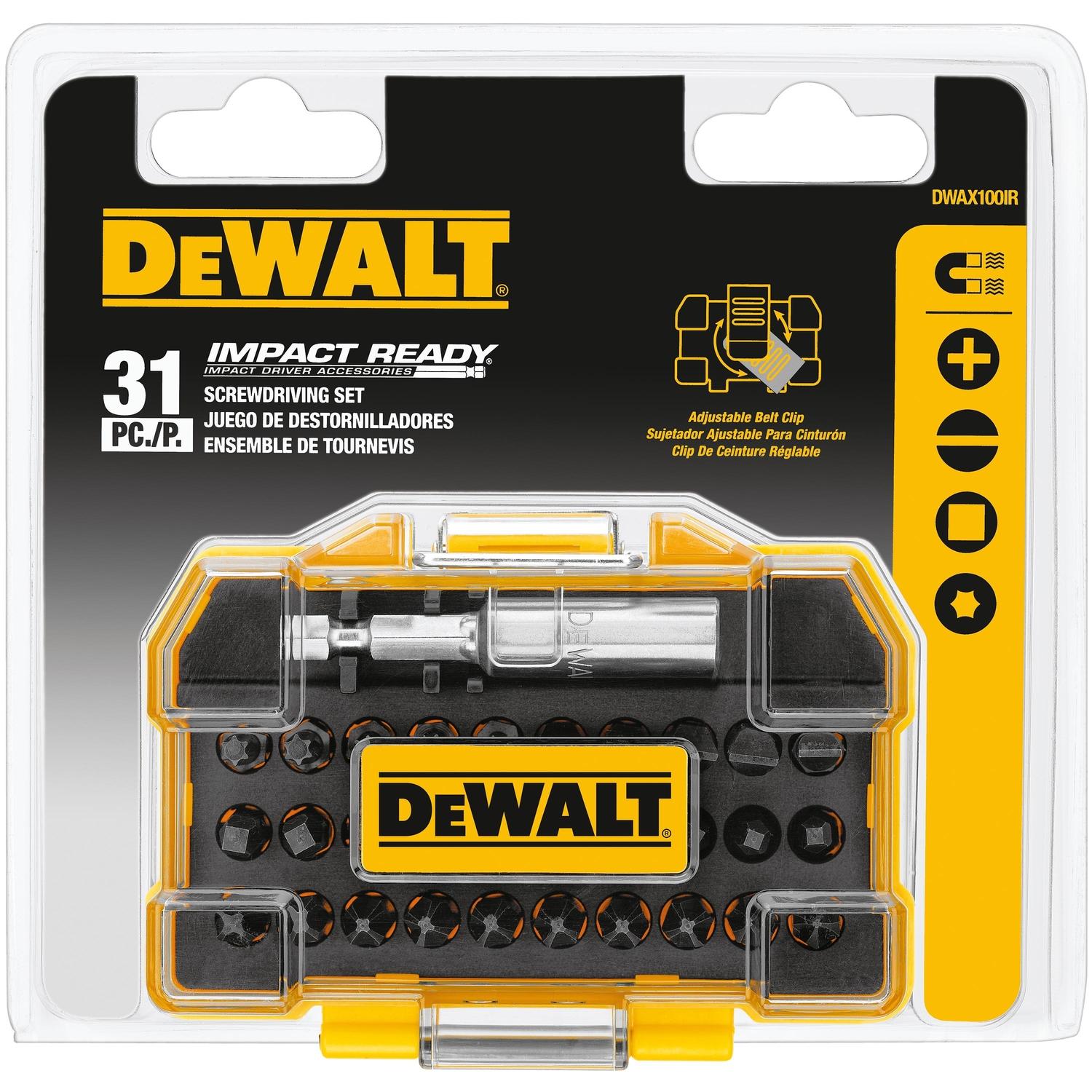 DEWALT Impact Ready Screwdriver Bit Set Steel 31 pc