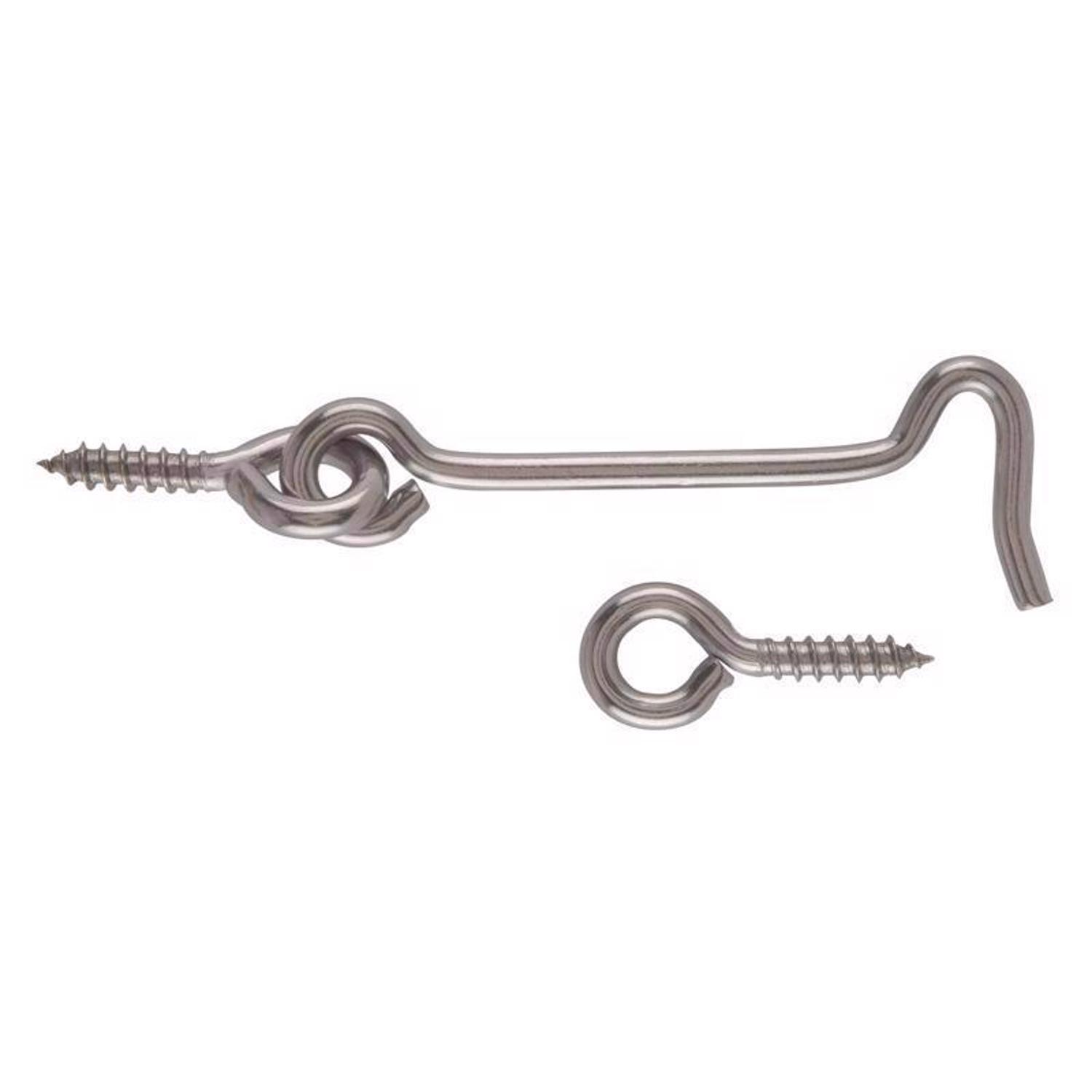 Ace 3 in. L Silver Stainless Steel Hook and Eye Closure 2 pk