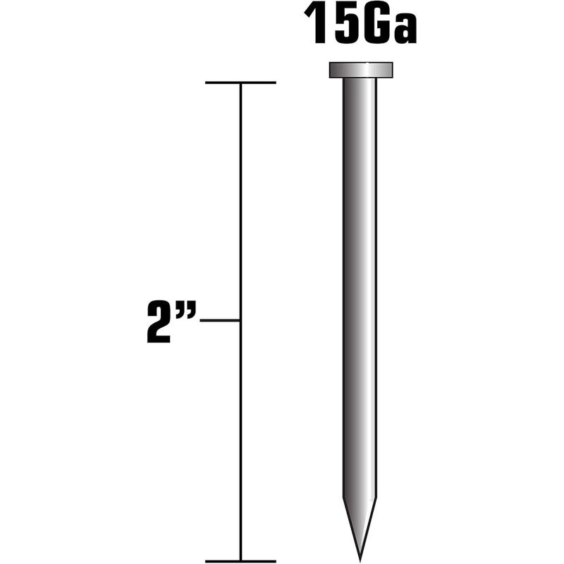 Metabo HPT Finish Nails, 2in. x 15 Gauge, Galvanized, 1000 Count