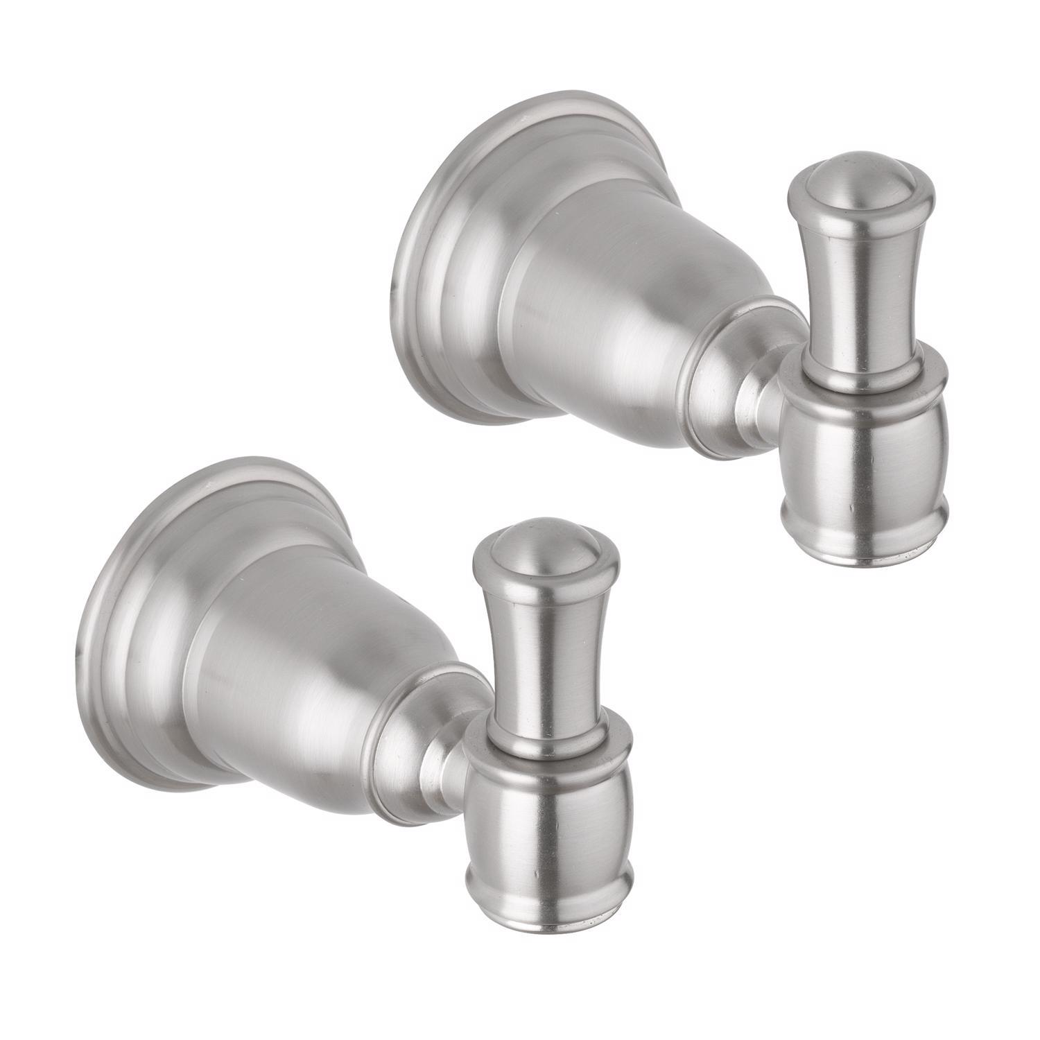OakBrook Collection Brushed Nickel Silver Double Robe Hook