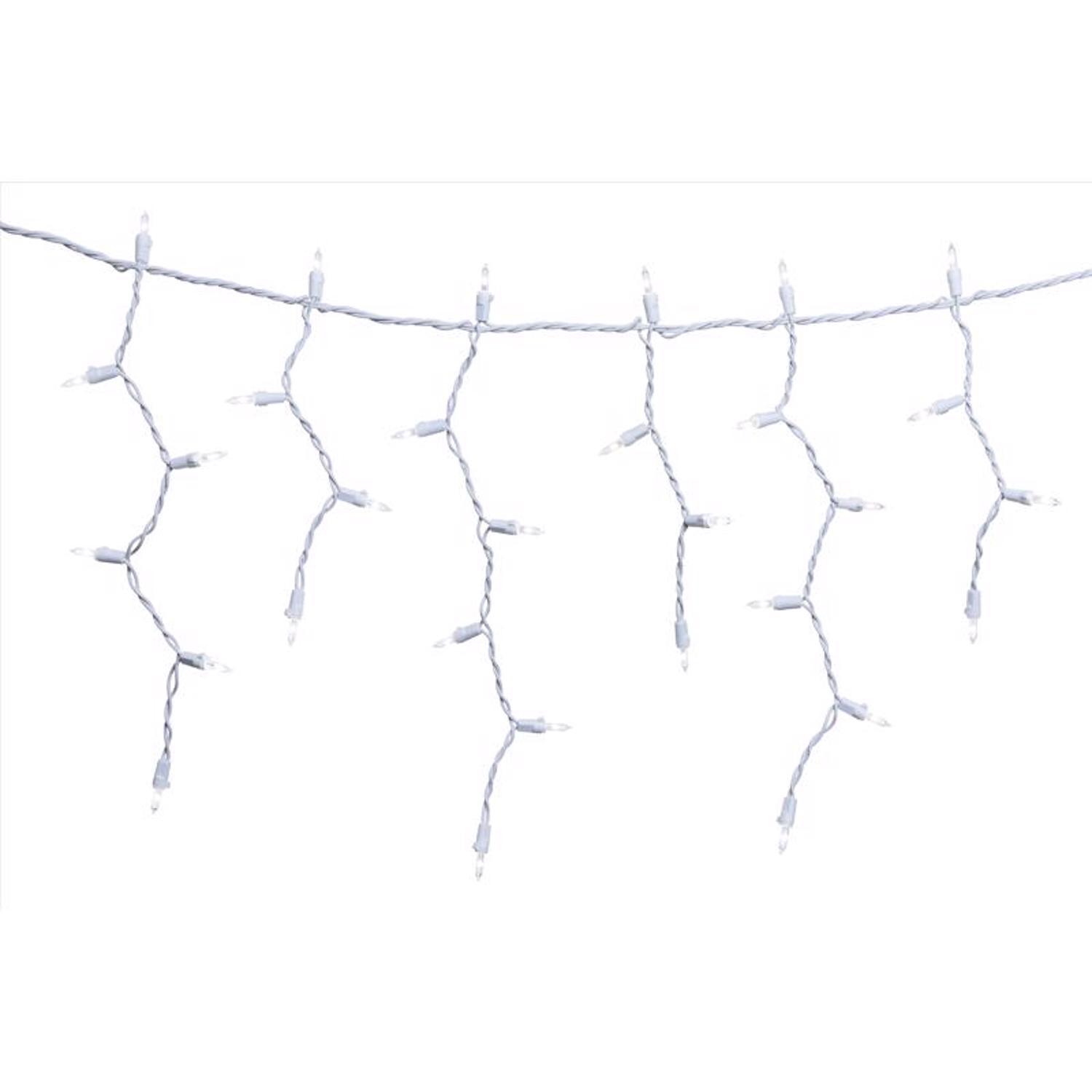 Celebrations Classic LED T5 Pure White 300 ct Icicle Christmas Lights 19.6 ft.