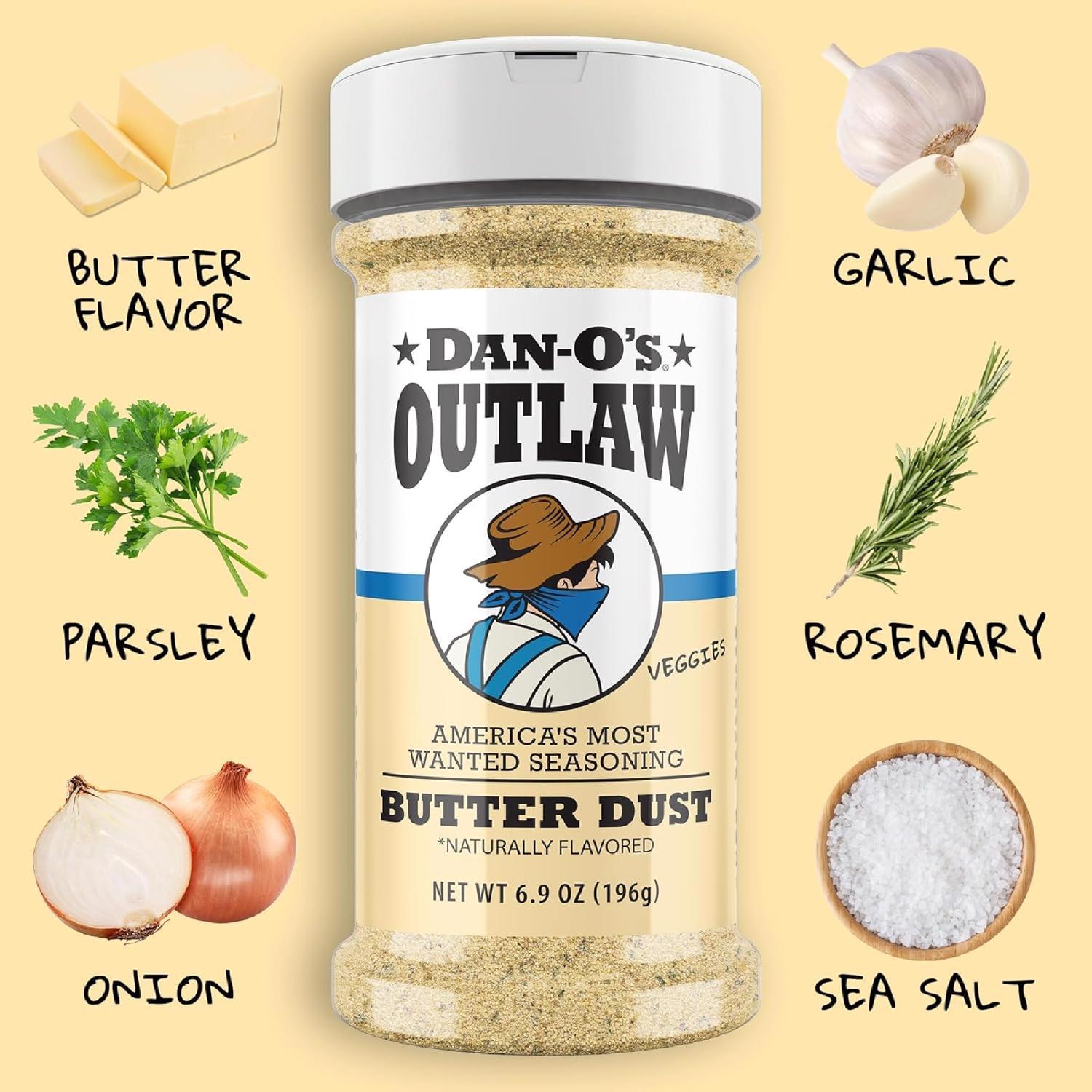 Dan-O's Outlaw Butter Dust BBQ Seasoning 6.9 oz