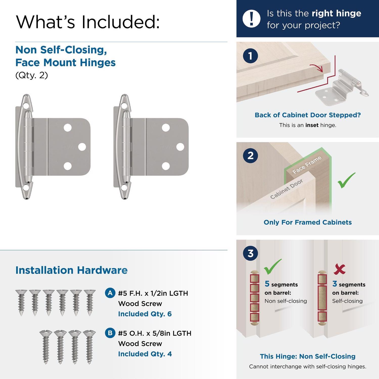 Amerock 2 in. W X 2-3/4 in. L Polished Chrome Steel Decorative Hinge 2 pk