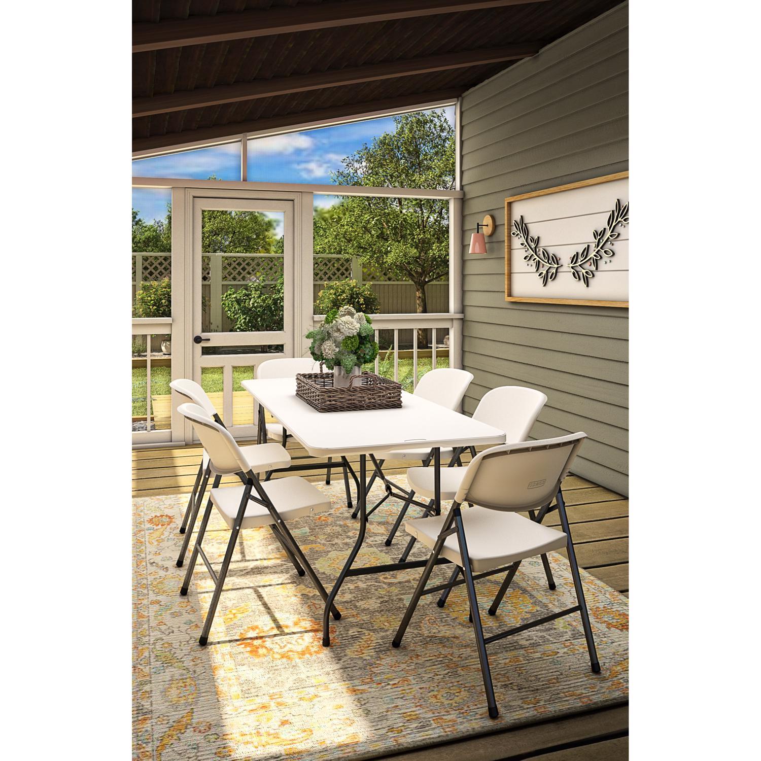 Cosco Casual 29.69 in. W X 72 in. L Rectangular Folding Buffet Table