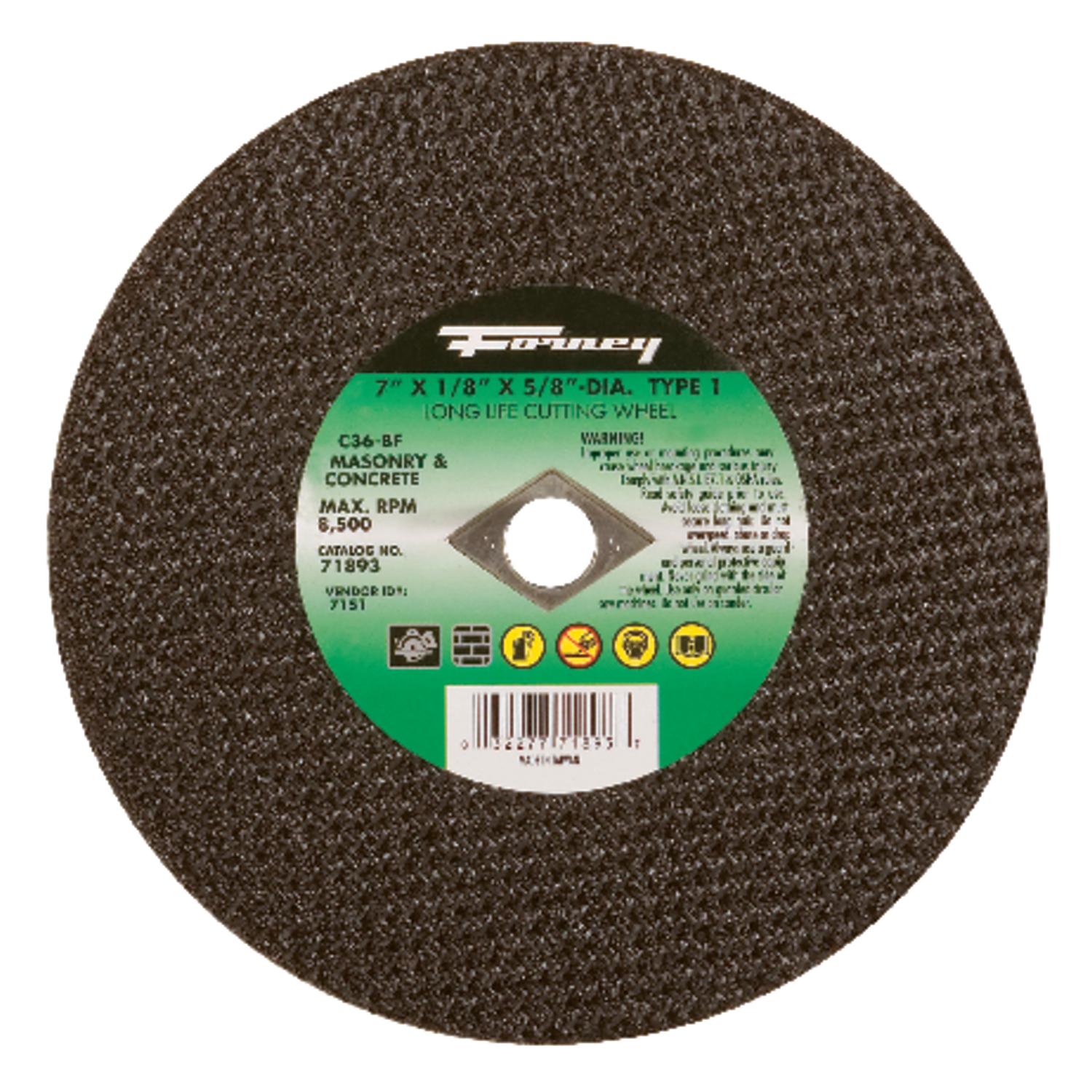 Forney 7 in. D X 5/8 in. Silicon Carbide Masonry Cutting Wheel 1 pc
